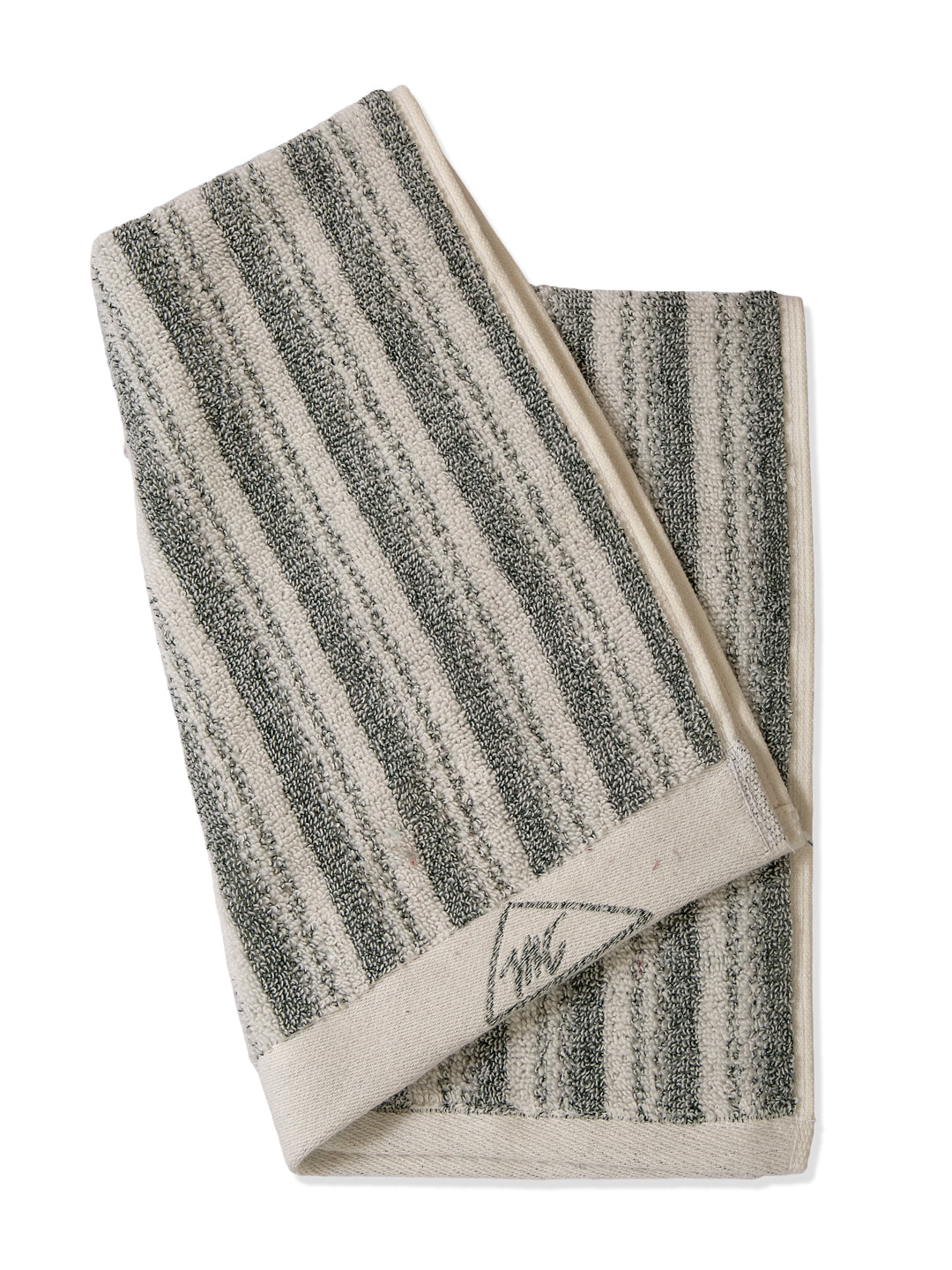 Premium Green & White Pure Cotton Self Design 500 GSM Hand Towel 2 Pc Set (Green Weave Collection)