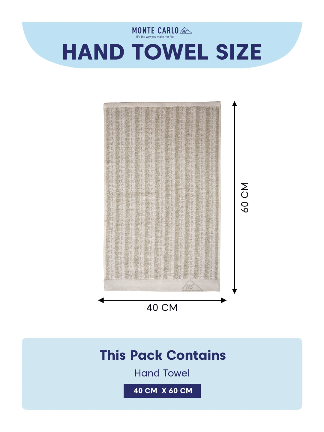 Premium Beige & White Pure Cotton Self Design 500 GSM Hand Towel 2 Pc Set (Green Weave Collection)