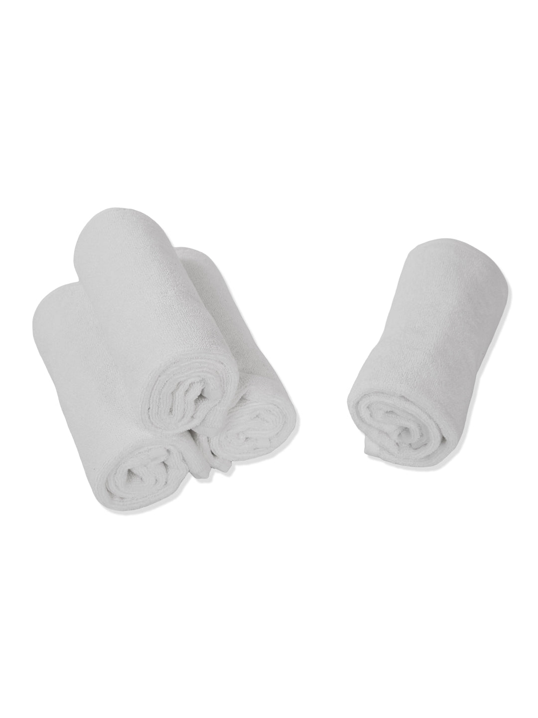 Premium White Pure Cotton Solid 585 GSM Hand Towel 4 Pc Set (Hotel Collection)