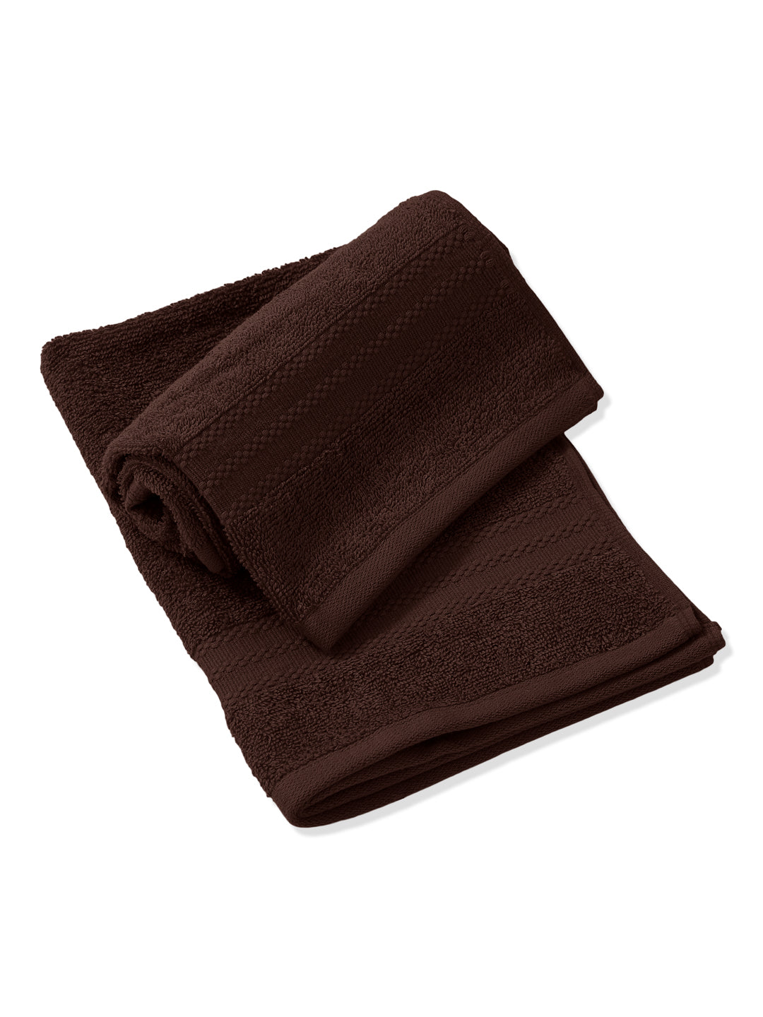 Brown Pure Cotton Solid 380 GSM Hand Towel 2 Pc Set (Jazz Collection)