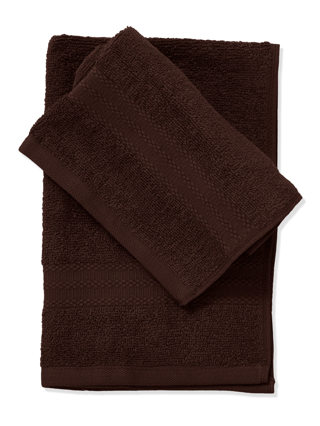 Brown Pure Cotton Solid 380 GSM Hand Towel 2 Pc Set (Jazz Collection)