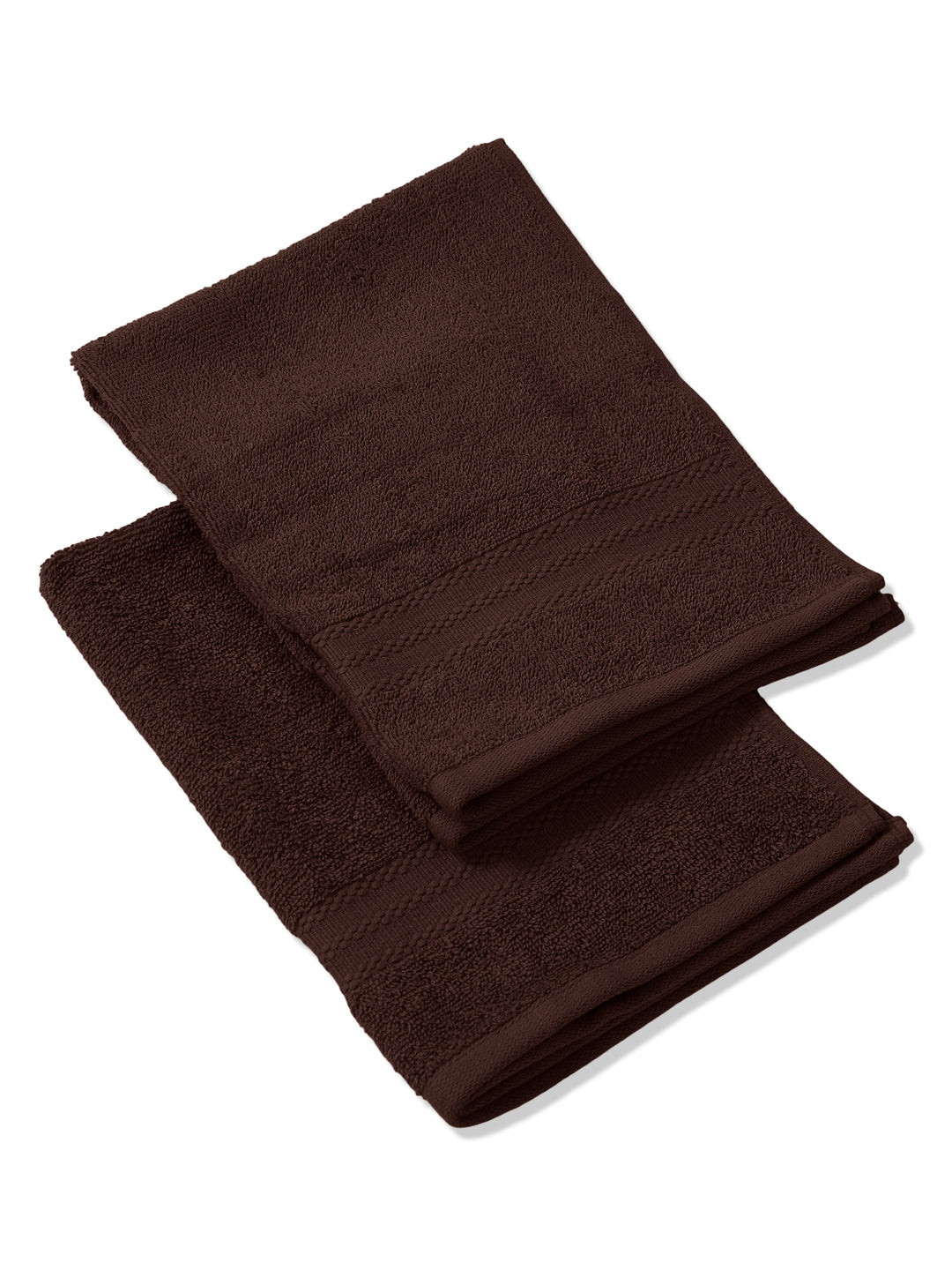Brown Pure Cotton Solid 380 GSM Hand Towel 2 Pc Set (Jazz Collection)