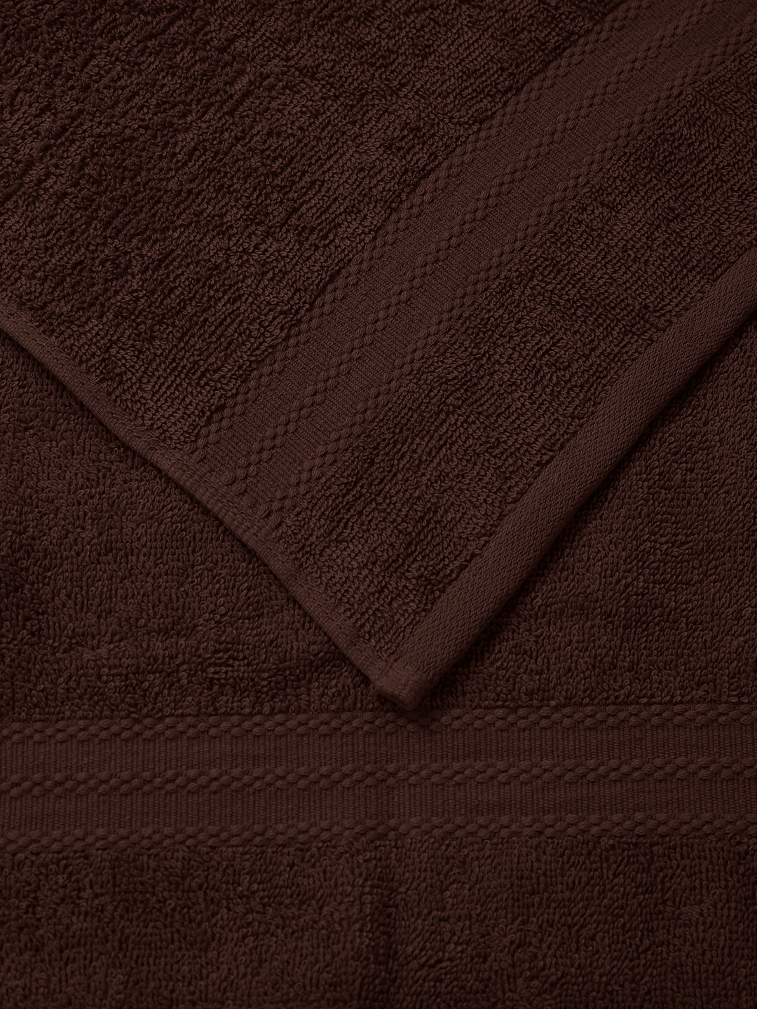 Brown Pure Cotton Solid 380 GSM Hand Towel 2 Pc Set (Jazz Collection)