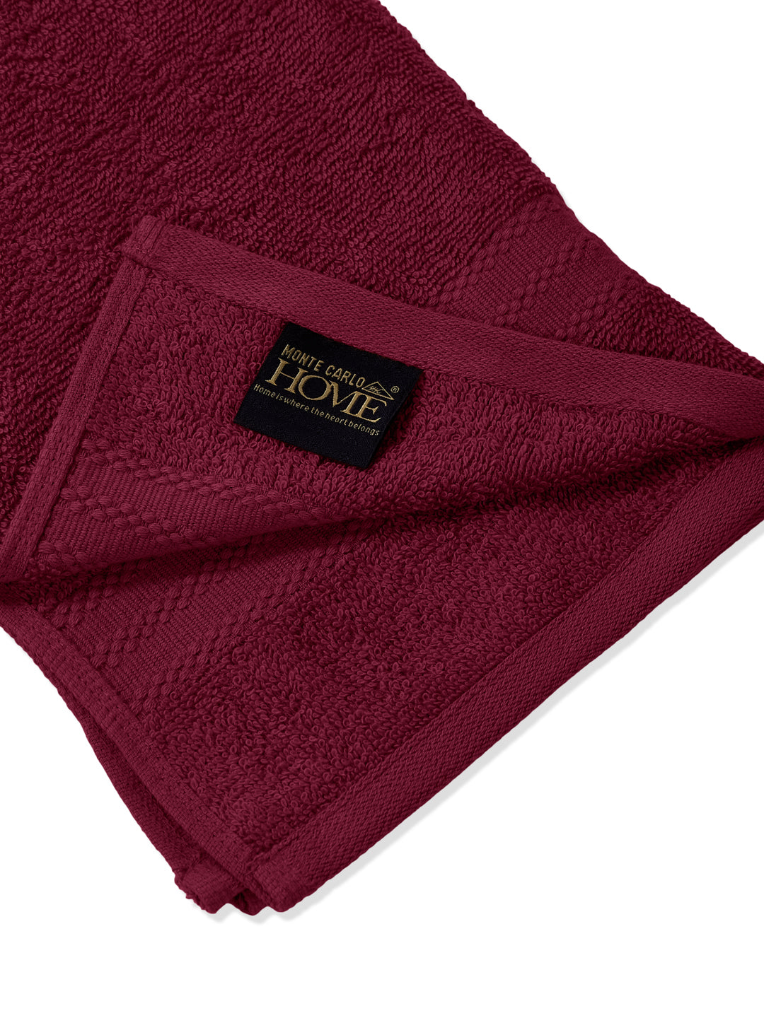 Rose Red Pure Cotton Solid 380 GSM Hand Towel 2 Pc Set (Jazz Collection)