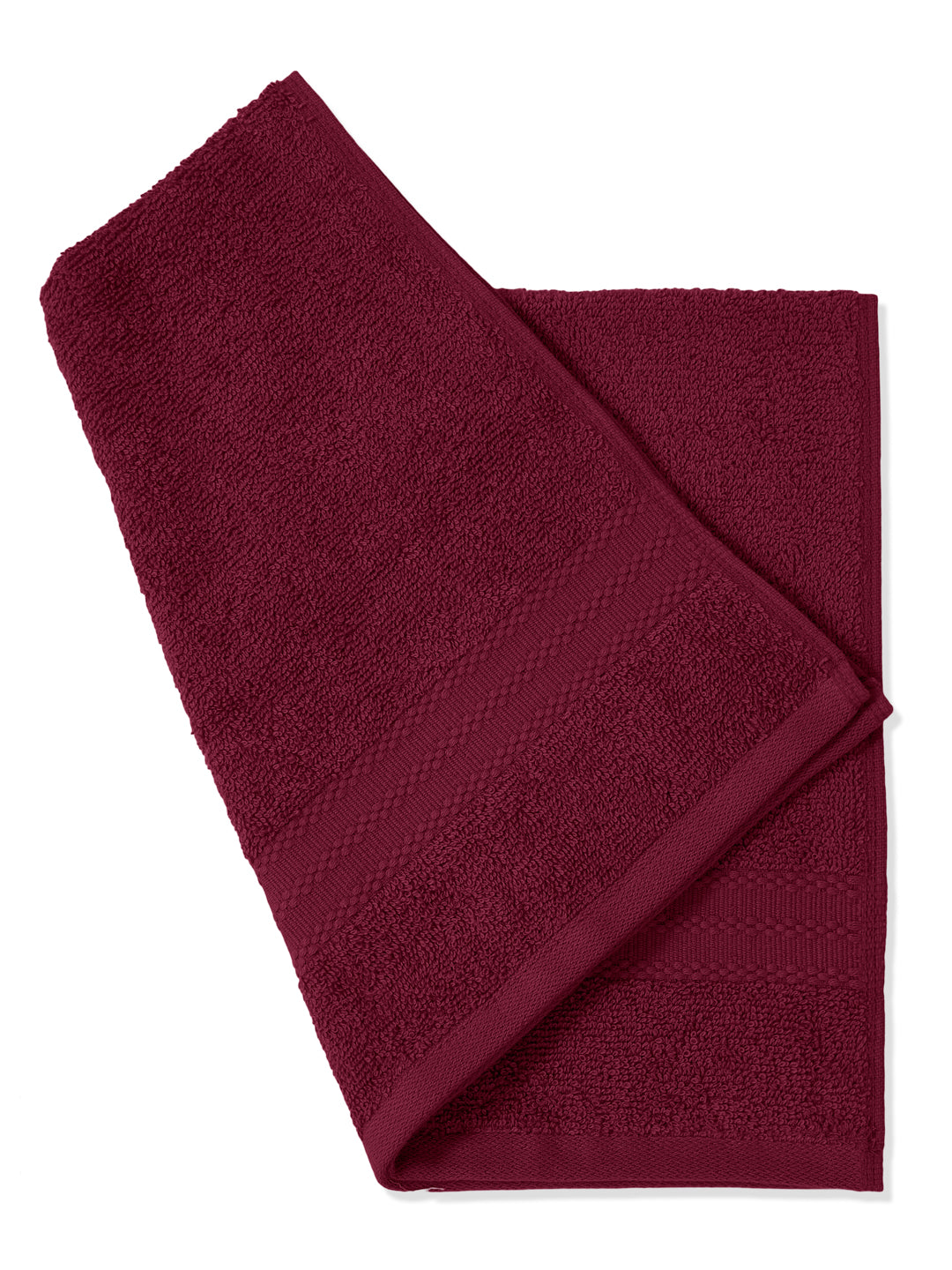 Rose Red Pure Cotton Solid 380 GSM Hand Towel 2 Pc Set (Jazz Collection)