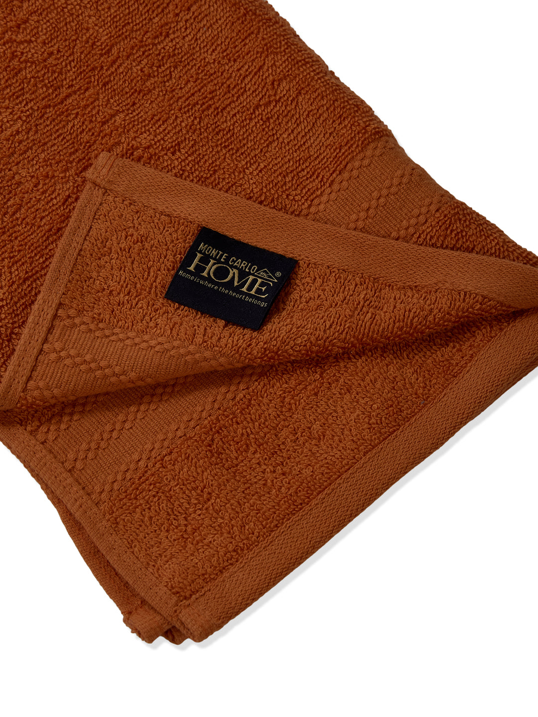 Orange Pure Cotton Solid 380 GSM Hand Towel 2 Pc Set (Jazz Collection)