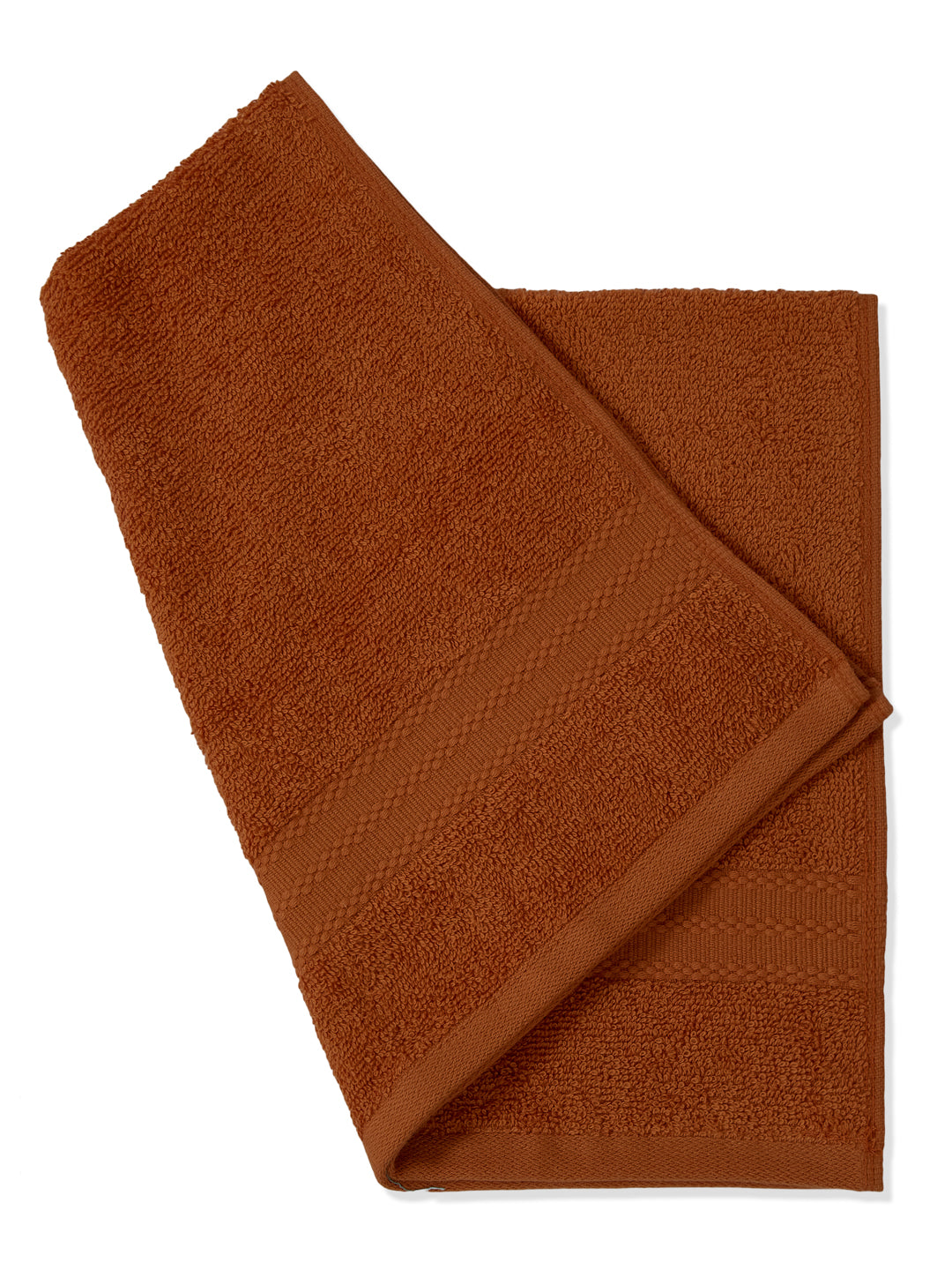 Orange Pure Cotton Solid 380 GSM Hand Towel 2 Pc Set (Jazz Collection)
