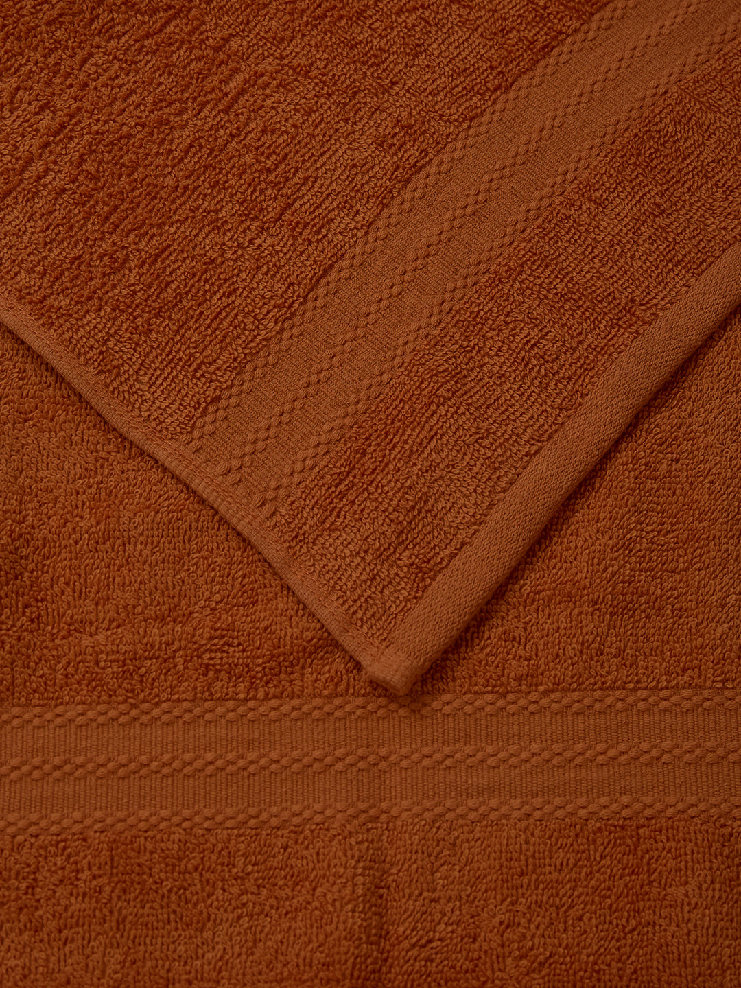 Orange Pure Cotton Solid 380 GSM Hand Towel 2 Pc Set (Jazz Collection)