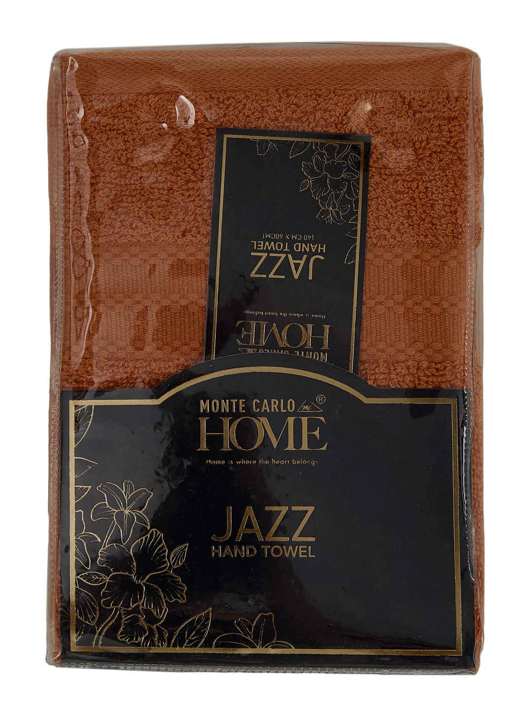 Orange Pure Cotton Solid 380 GSM Hand Towel 2 Pc Set (Jazz Collection)