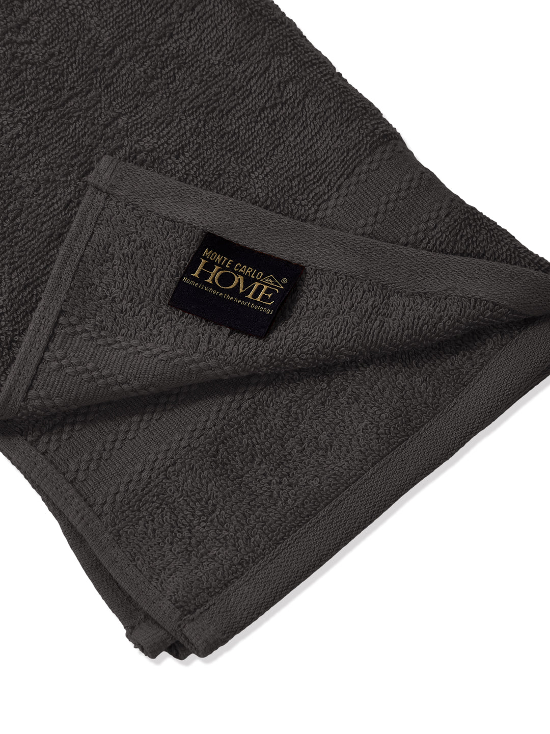 Grey Pure Cotton Solid 380 GSM Hand Towel 2 Pc Set (Jazz Collection)