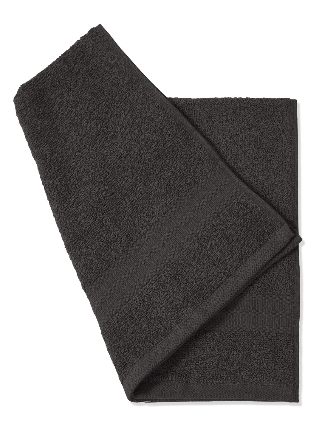 Grey Pure Cotton Solid 380 GSM Hand Towel 2 Pc Set (Jazz Collection)