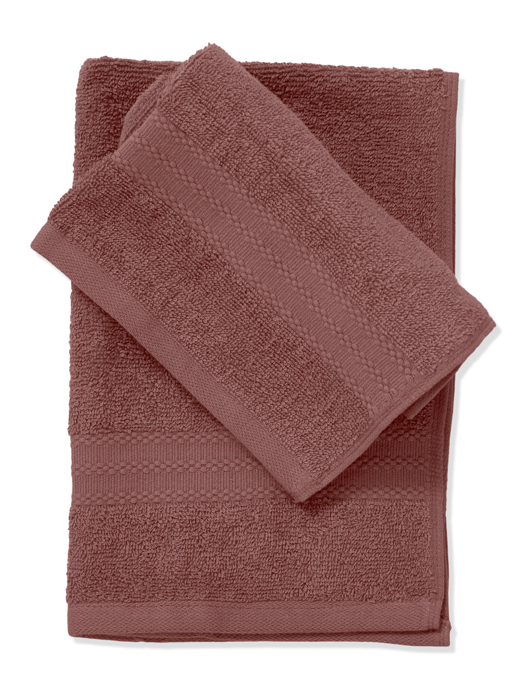 Quartz Pink Pure Cotton Solid 380 GSM Hand Towel 2 Pc Set (Jazz Collection)