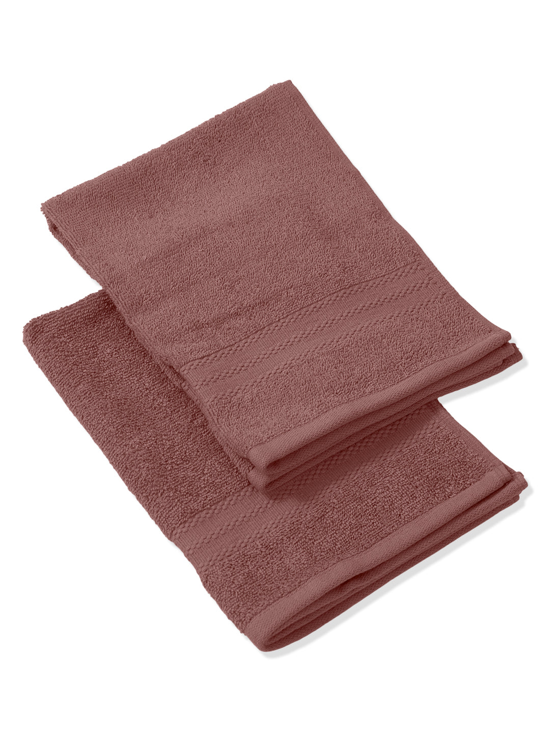 Quartz Pink Pure Cotton Solid 380 GSM Hand Towel 2 Pc Set (Jazz Collection)