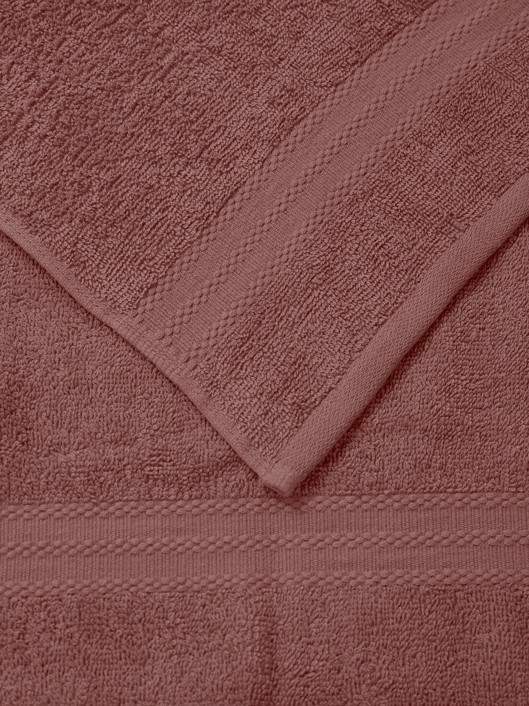 Quartz Pink Pure Cotton Solid 380 GSM Hand Towel 2 Pc Set (Jazz Collection)