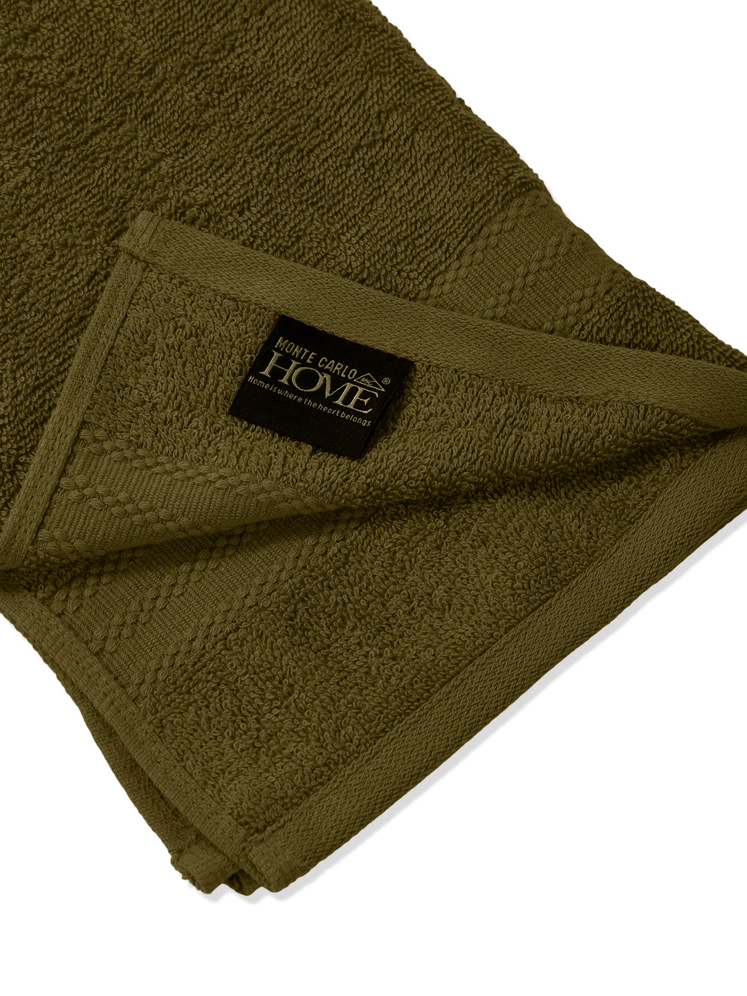 Olive Pure Cotton Solid 380 GSM Hand Towel 2 Pc Set (Jazz Collection)
