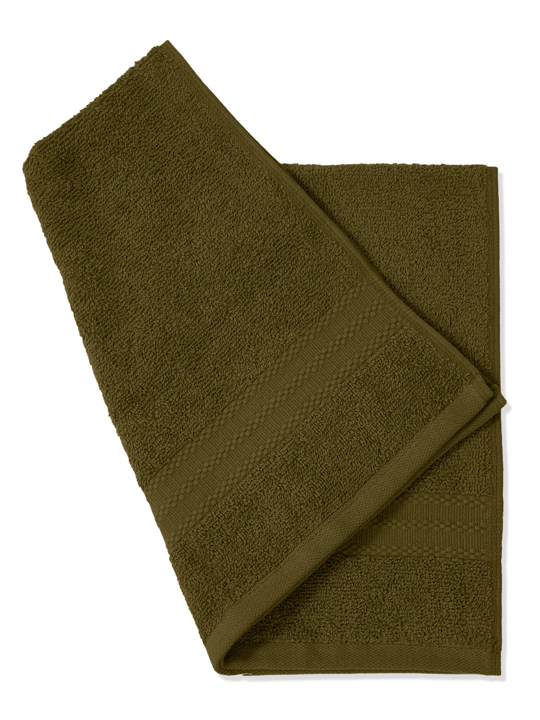 Olive Pure Cotton Solid 380 GSM Hand Towel 2 Pc Set (Jazz Collection)