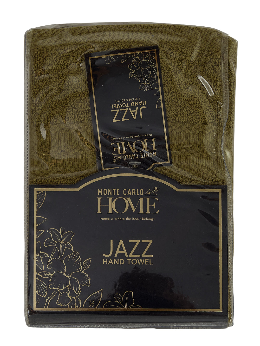 Olive Pure Cotton Solid 380 GSM Hand Towel 2 Pc Set (Jazz Collection)