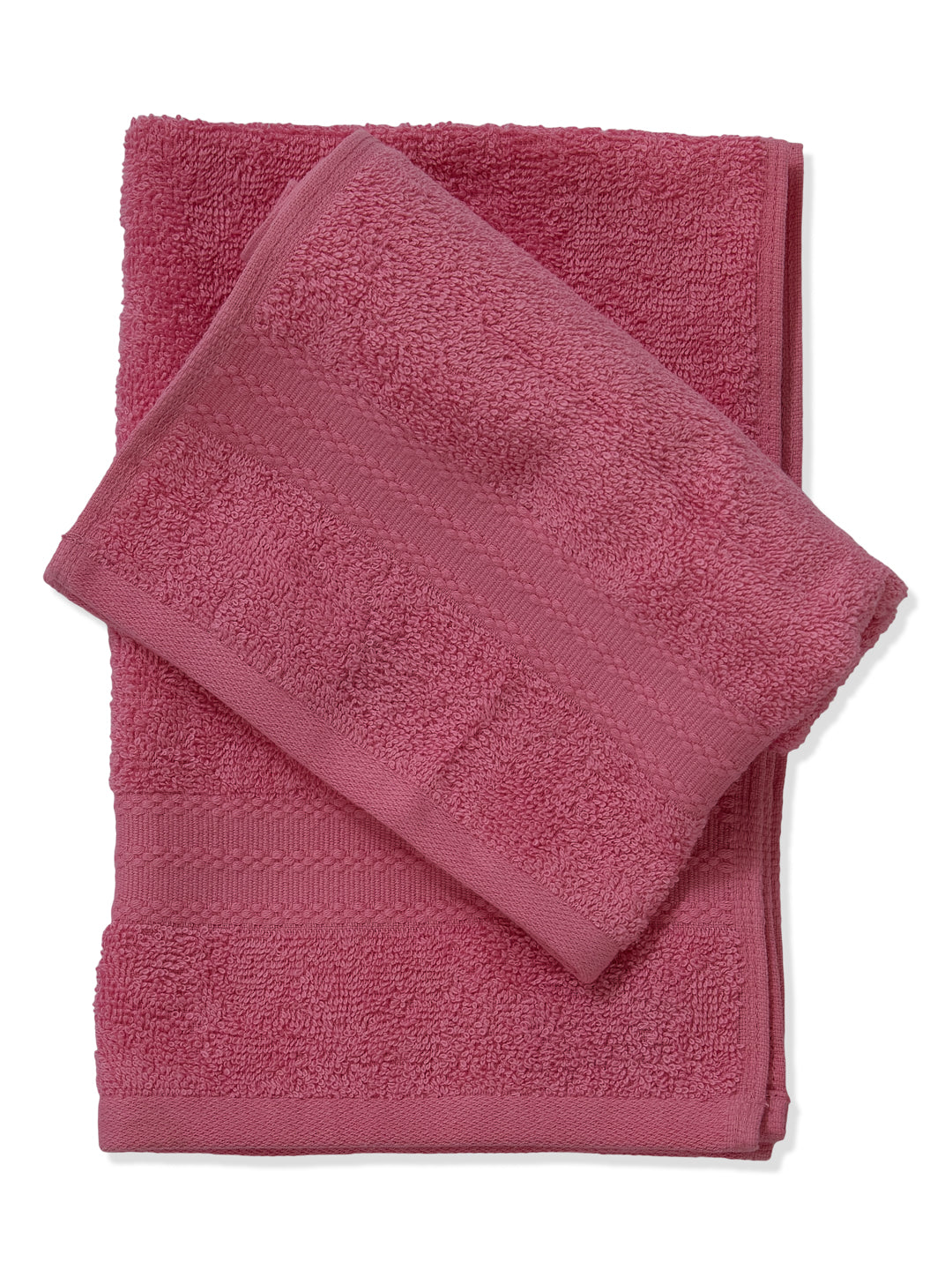 Pink Pure Cotton Solid 380 GSM Hand Towel 2 Pc Set (Jazz Collection)