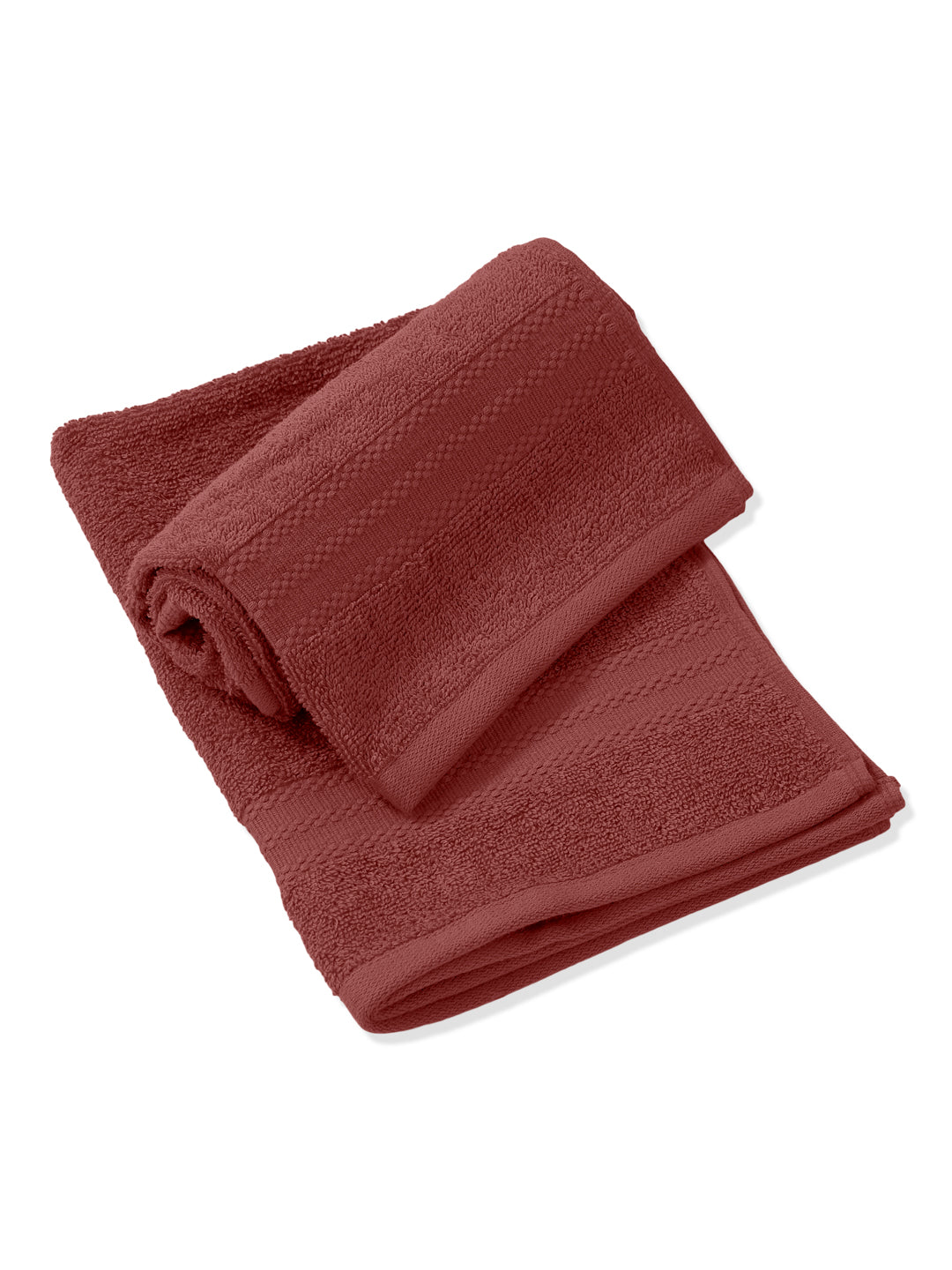 Peach Pure Cotton Solid 380 GSM Hand Towel 2 Pc Set (Jazz Collection)