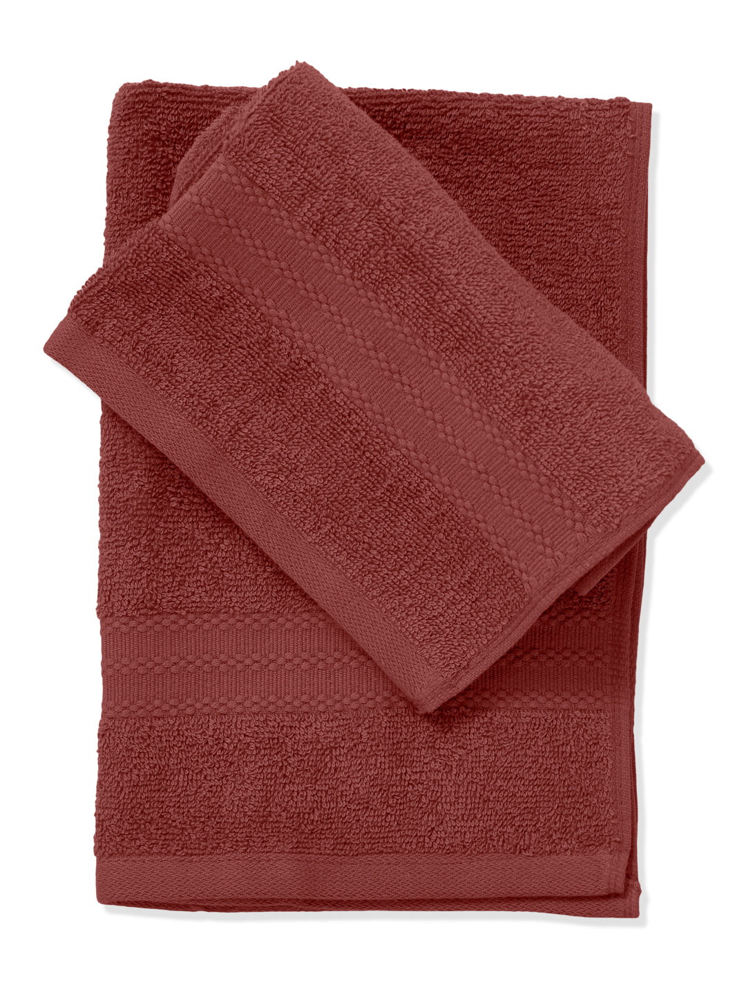 Peach Pure Cotton Solid 380 GSM Hand Towel 2 Pc Set (Jazz Collection)