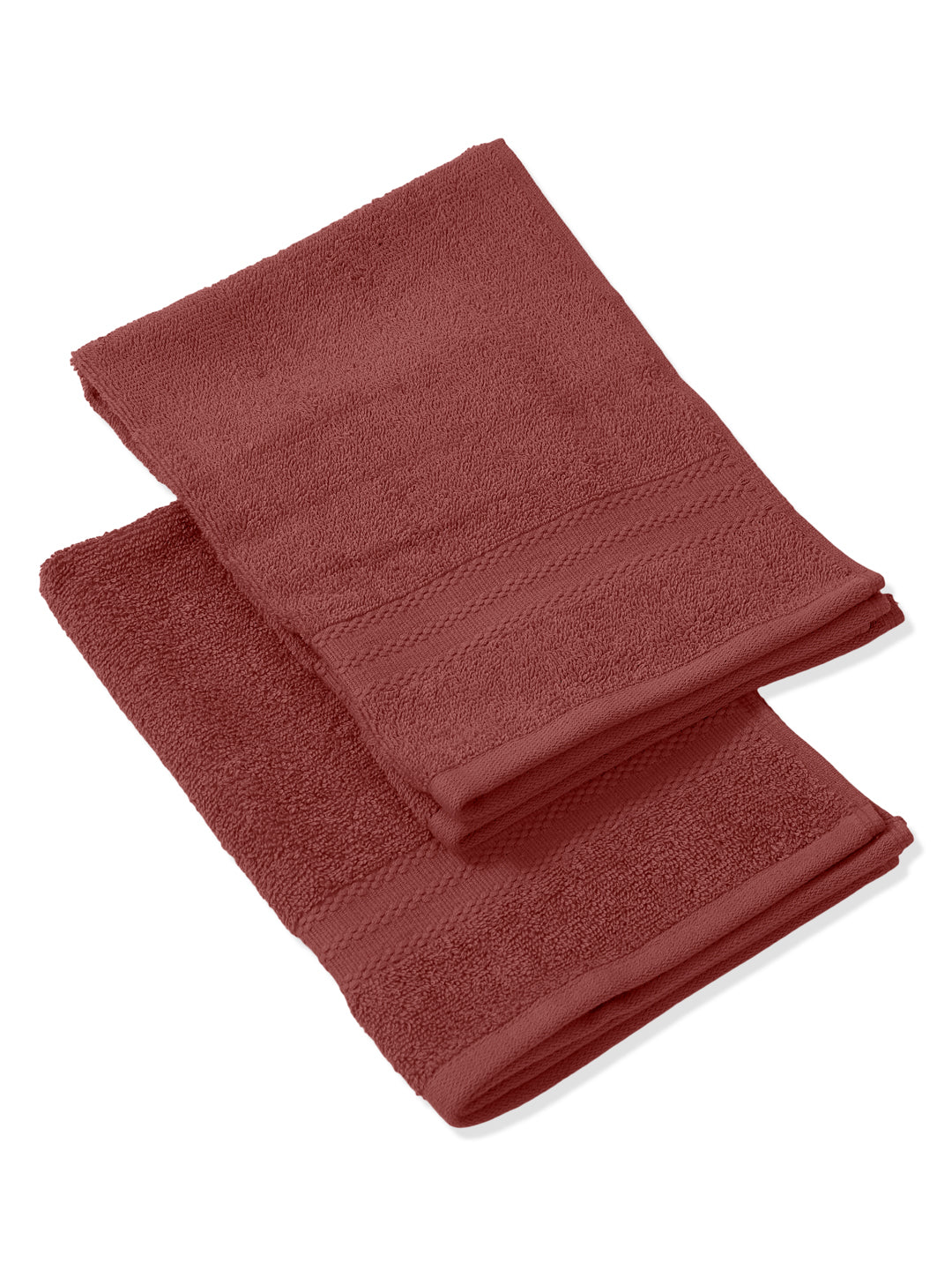 Peach Pure Cotton Solid 380 GSM Hand Towel 2 Pc Set (Jazz Collection)