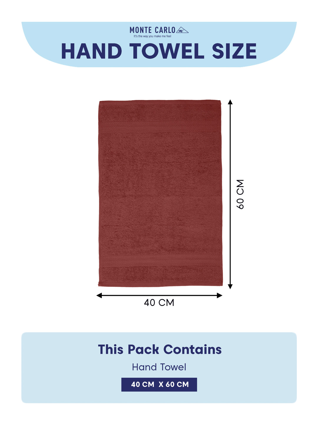 Peach Pure Cotton Solid 380 GSM Hand Towel 2 Pc Set (Jazz Collection)
