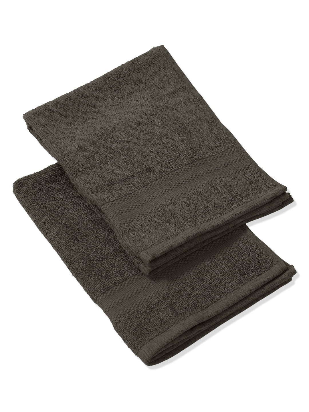 Grey Pure Cotton Solid 380 GSM Hand Towel 2 Pc Set (Jazz Collection)