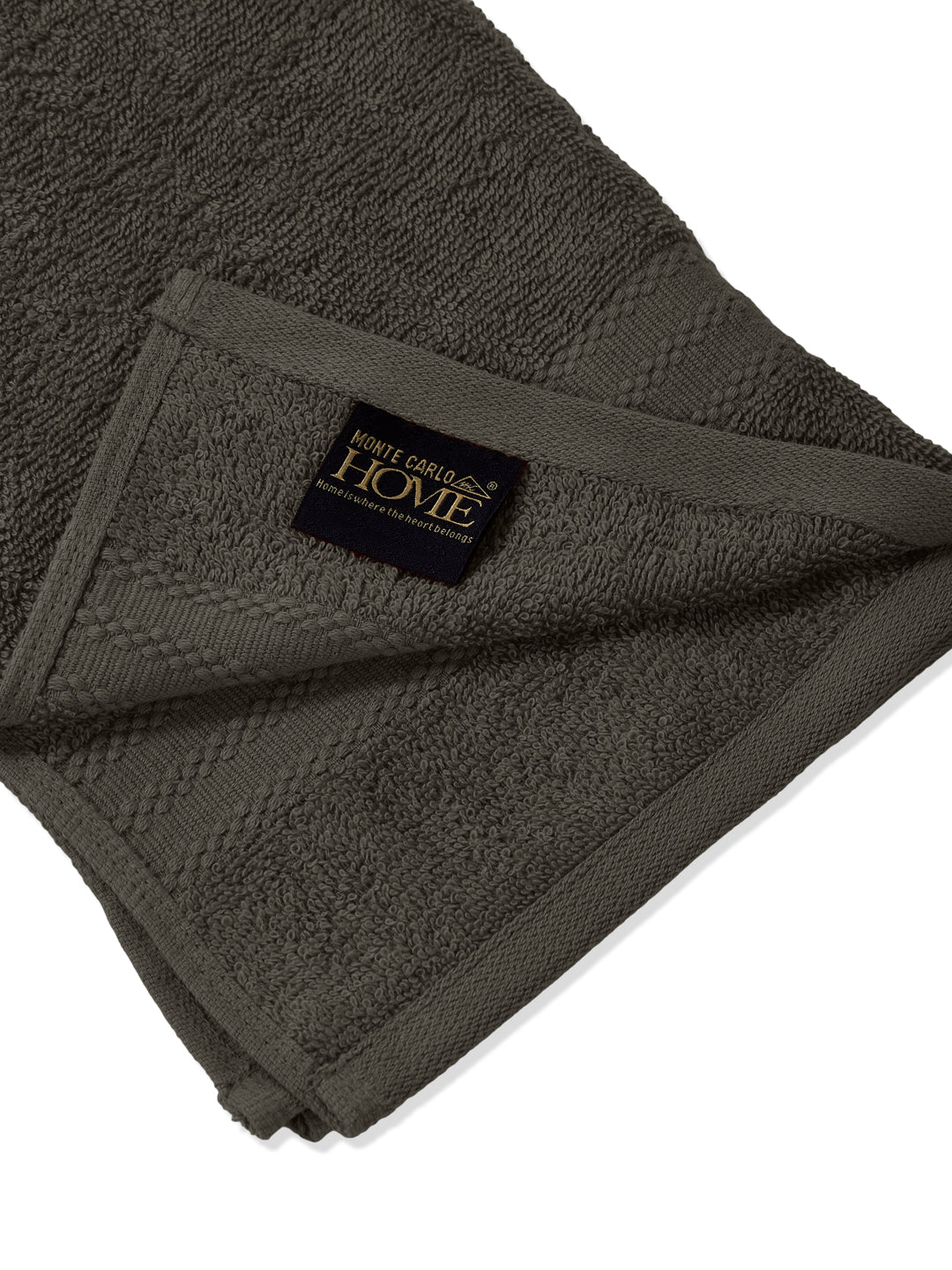 Grey Pure Cotton Solid 380 GSM Hand Towel 2 Pc Set (Jazz Collection)