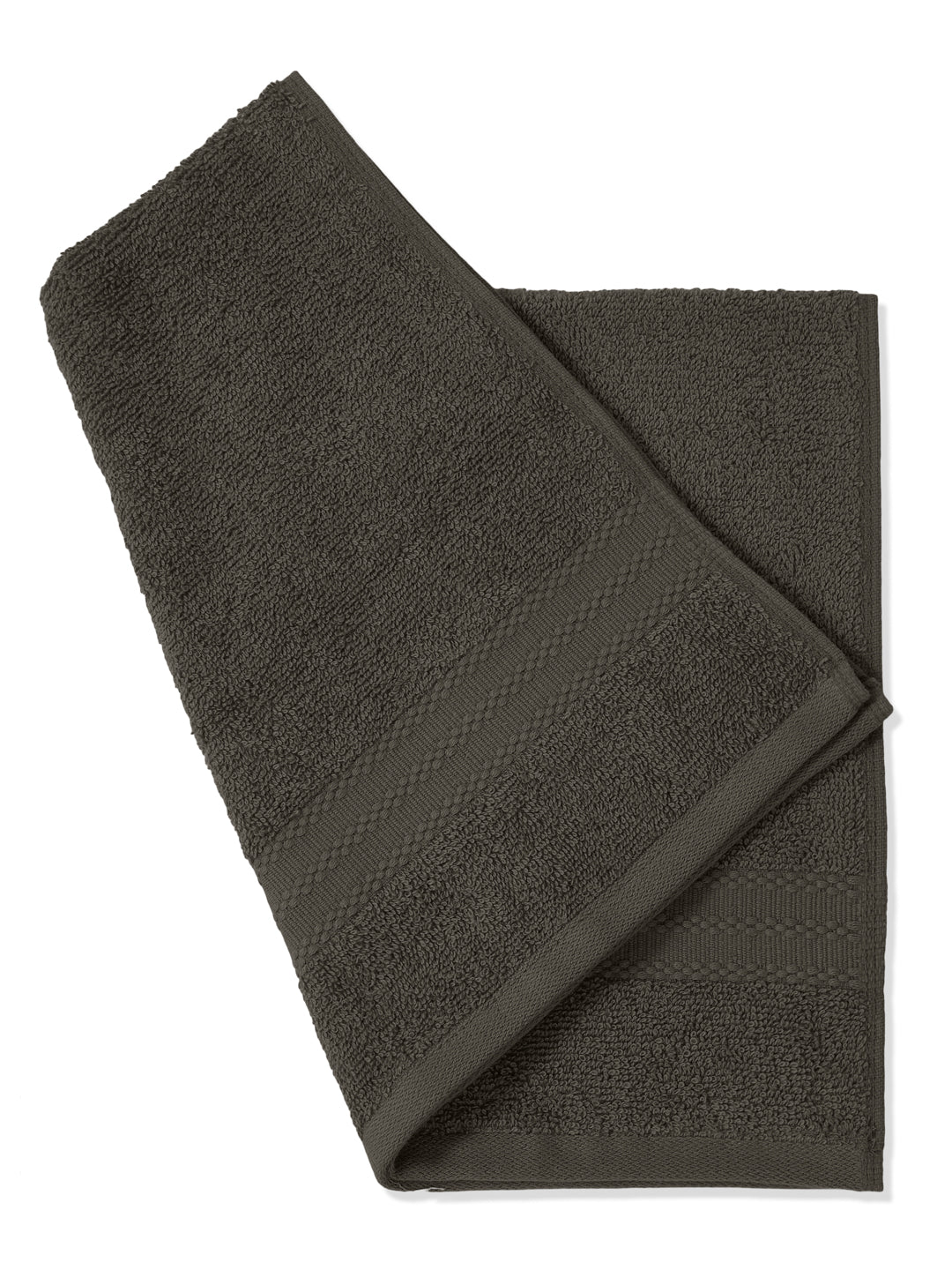 Grey Pure Cotton Solid 380 GSM Hand Towel 2 Pc Set (Jazz Collection)