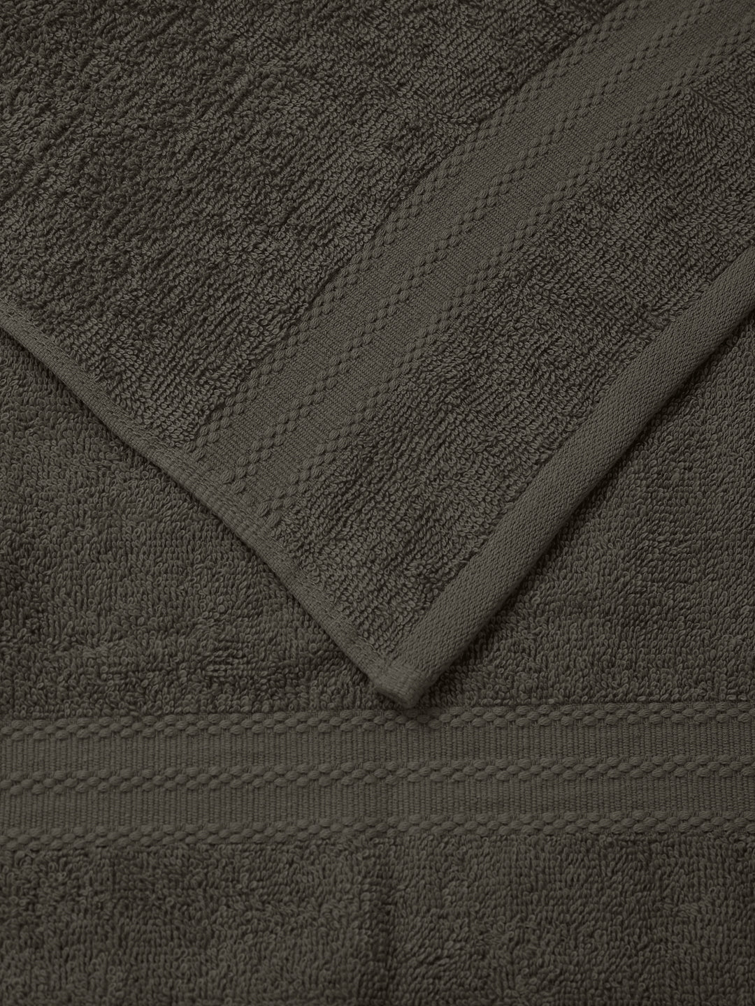Grey Pure Cotton Solid 380 GSM Hand Towel 2 Pc Set (Jazz Collection)