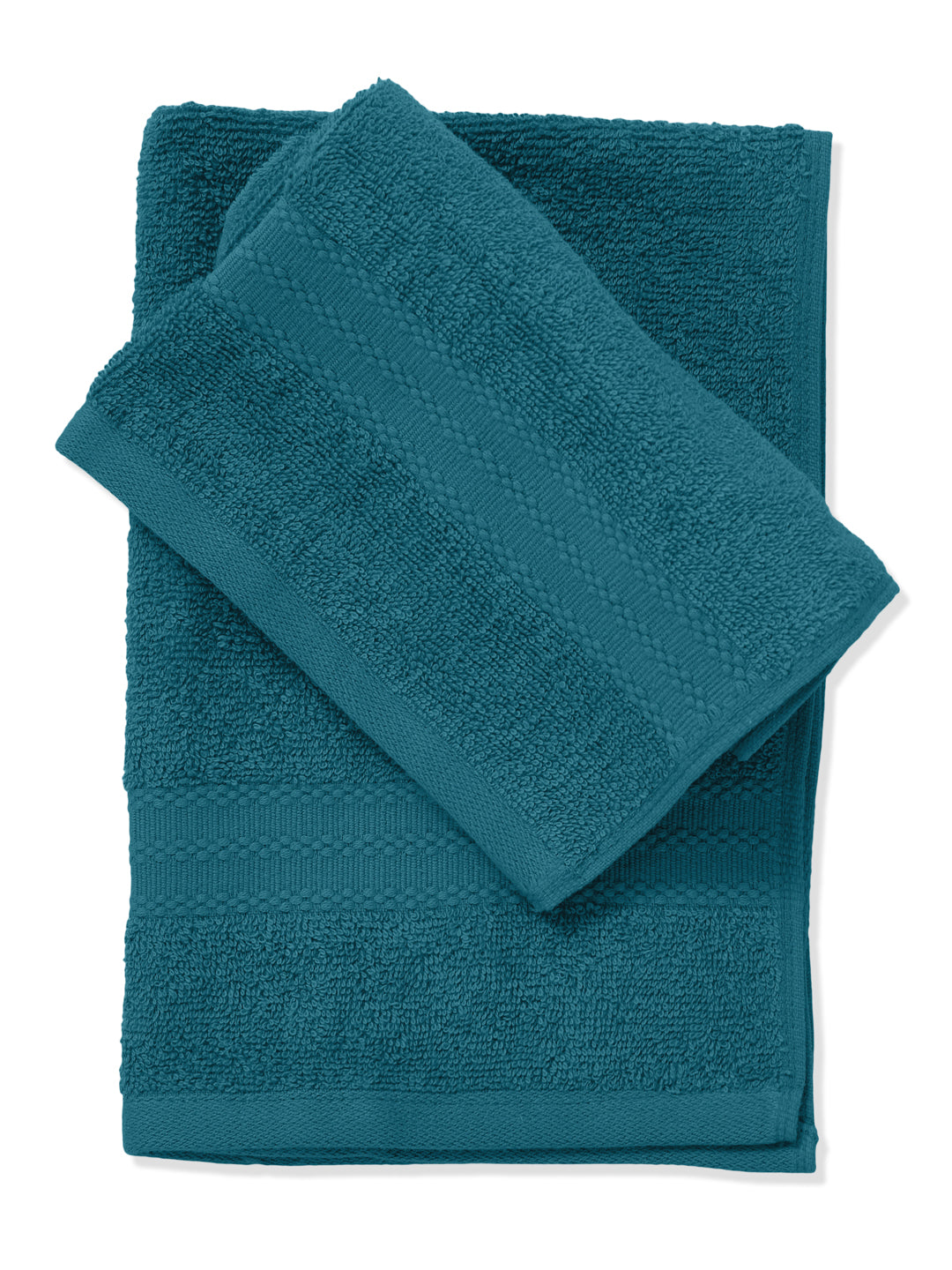 Teal Blue Pure Cotton Solid 380 GSM Hand Towel 2 Pc Set (Jazz Collection)