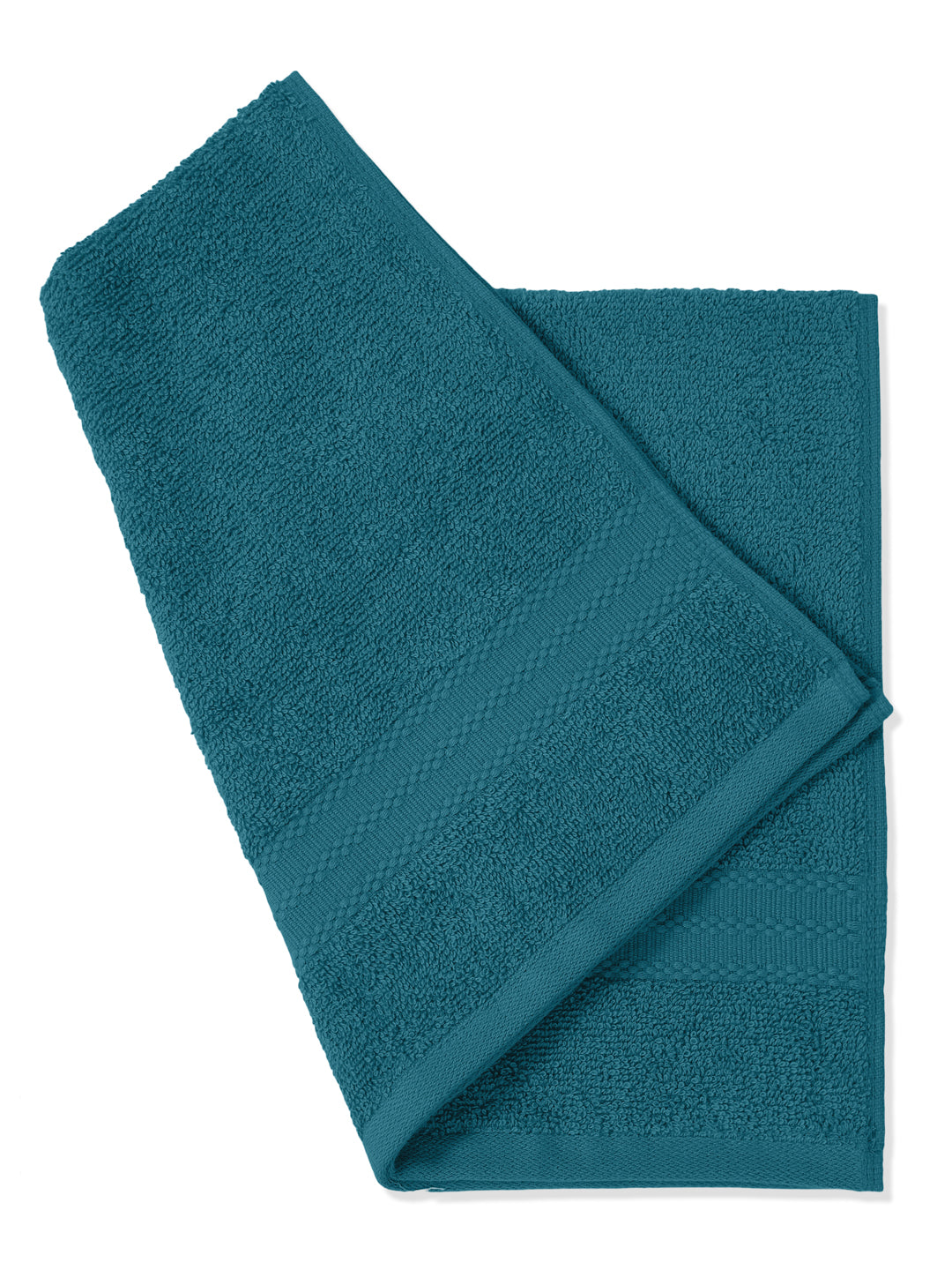 Teal Blue Pure Cotton Solid 380 GSM Hand Towel 2 Pc Set (Jazz Collection)