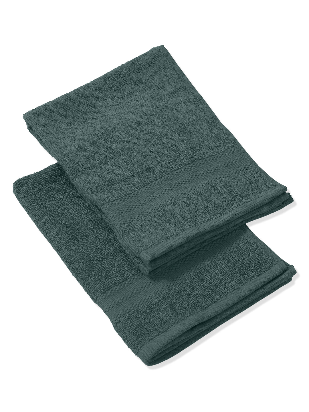 Turquoise Blue Pure Cotton Solid 380 GSM Hand Towel 2 Pc Set (Jazz Collection)