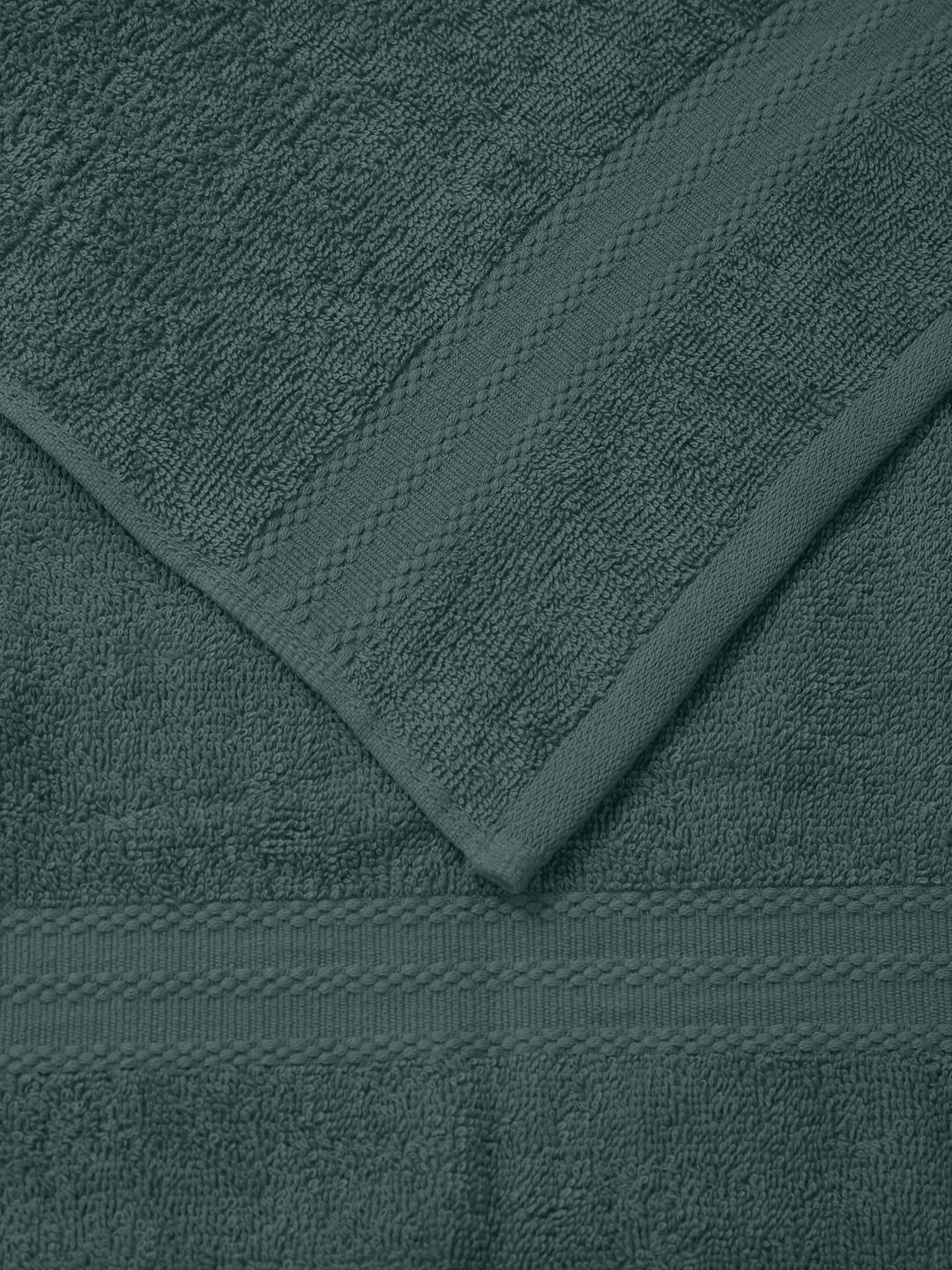 Turquoise Blue Pure Cotton Solid 380 GSM Hand Towel 2 Pc Set (Jazz Collection)