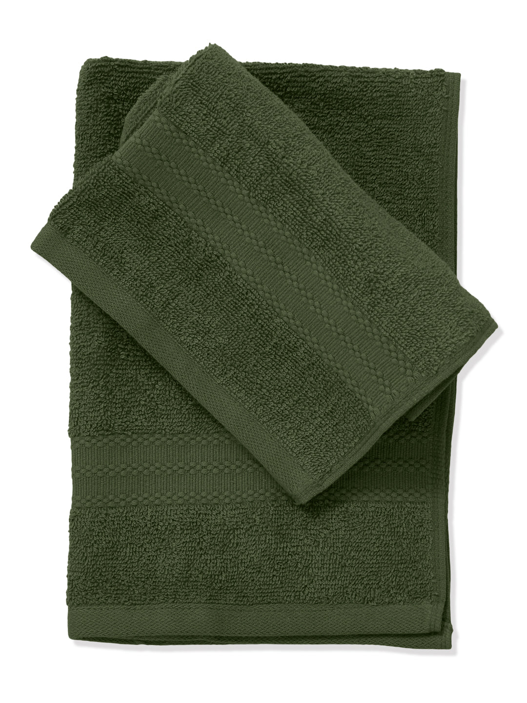 Green Pure Cotton Solid 380 GSM Hand Towel 2 Pc Set (Jazz Collection)