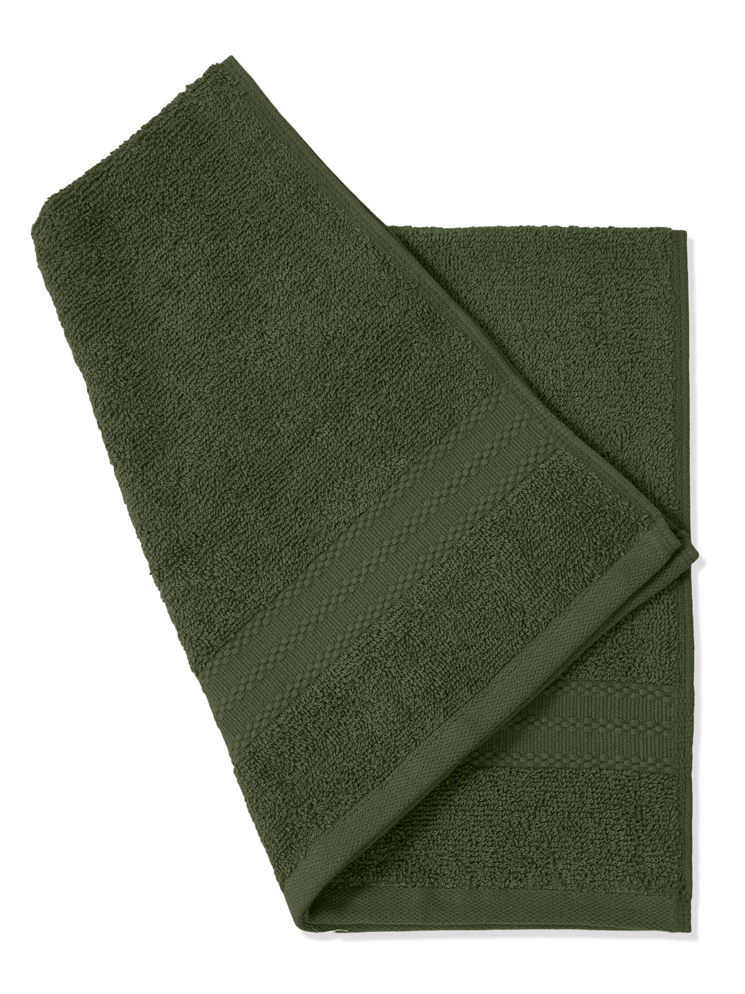 Green Pure Cotton Solid 380 GSM Hand Towel 2 Pc Set (Jazz Collection)