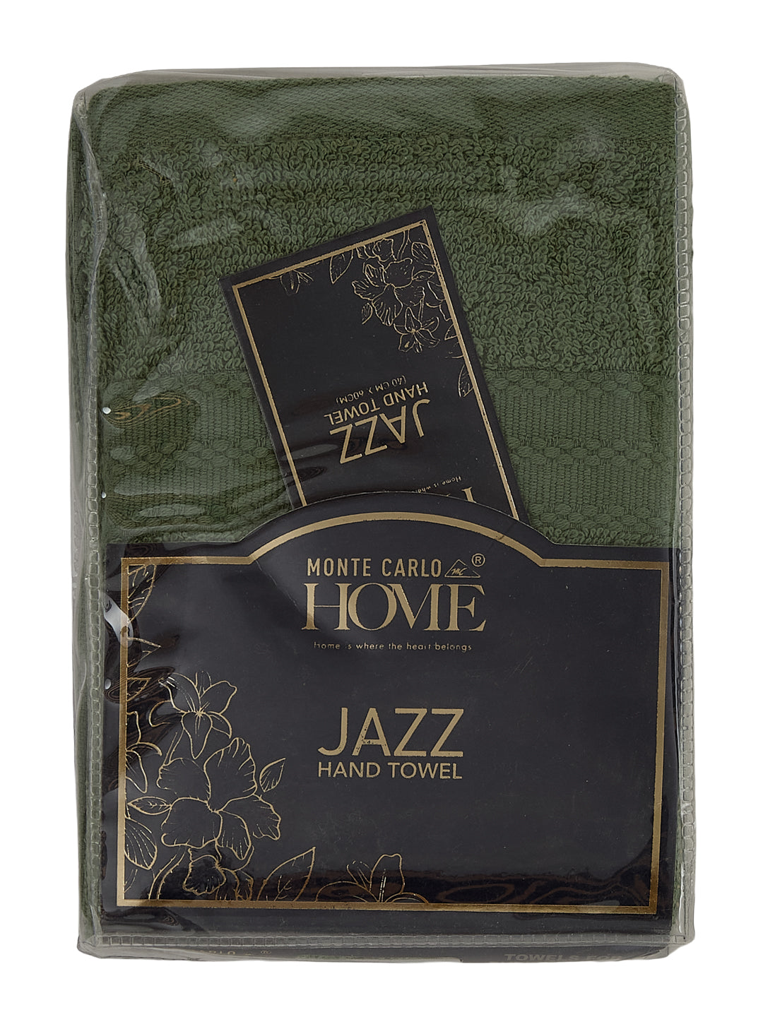 Green Pure Cotton Solid 380 GSM Hand Towel 2 Pc Set (Jazz Collection)