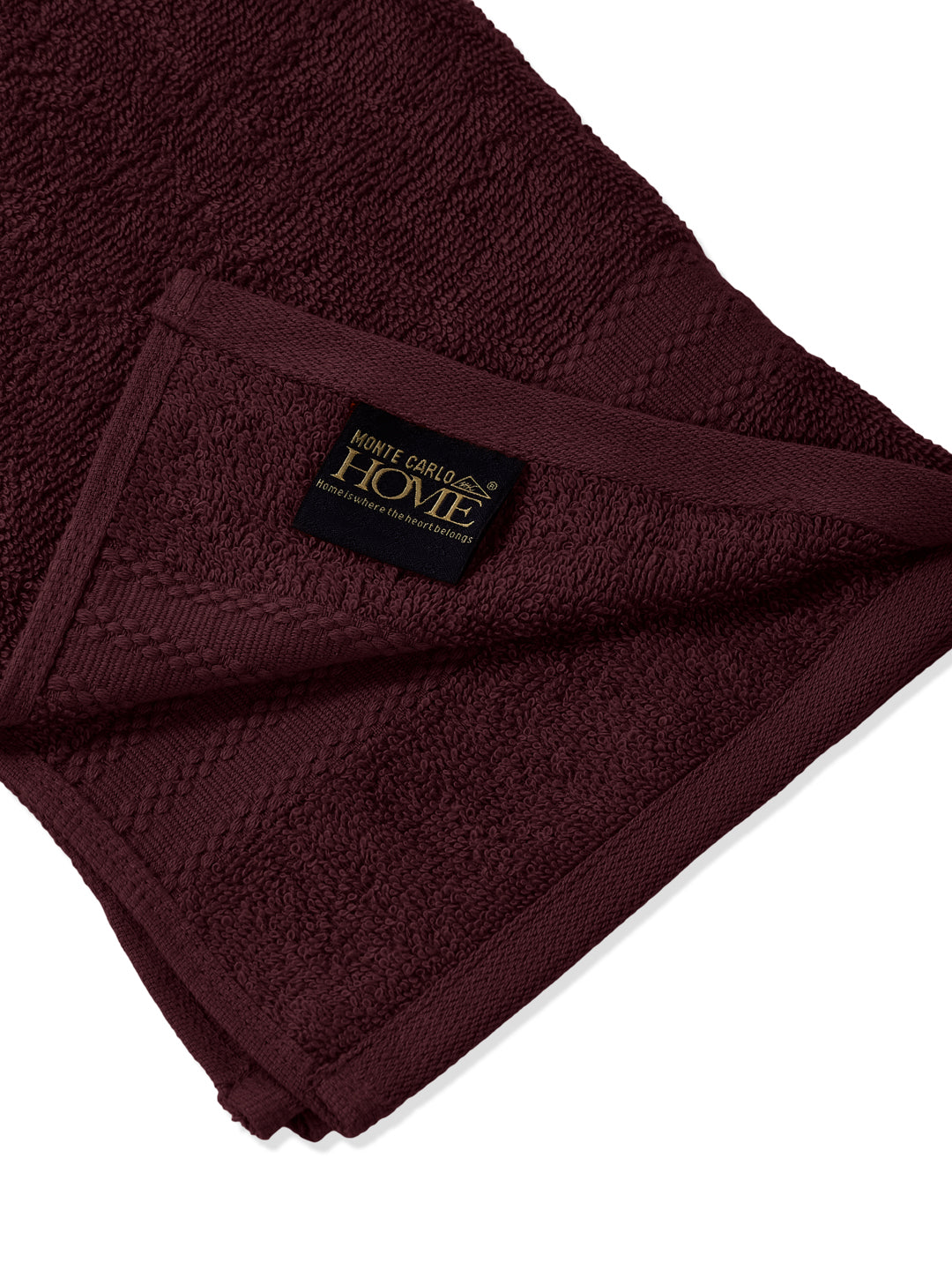 Maroon Pure Cotton Solid 380 GSM Hand Towel 2 Pc Set (Jazz Collection)