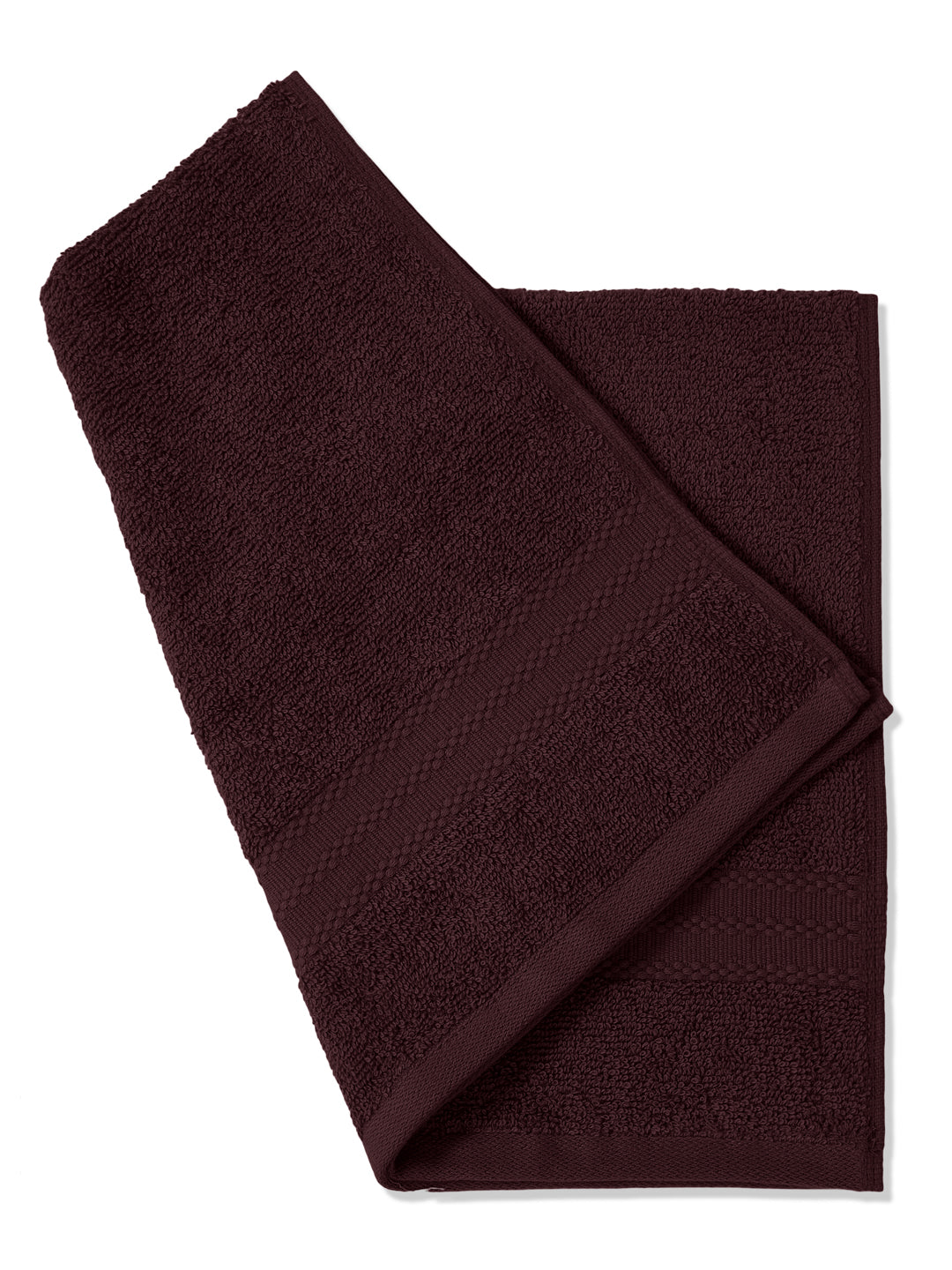 Maroon Pure Cotton Solid 380 GSM Hand Towel 2 Pc Set (Jazz Collection)