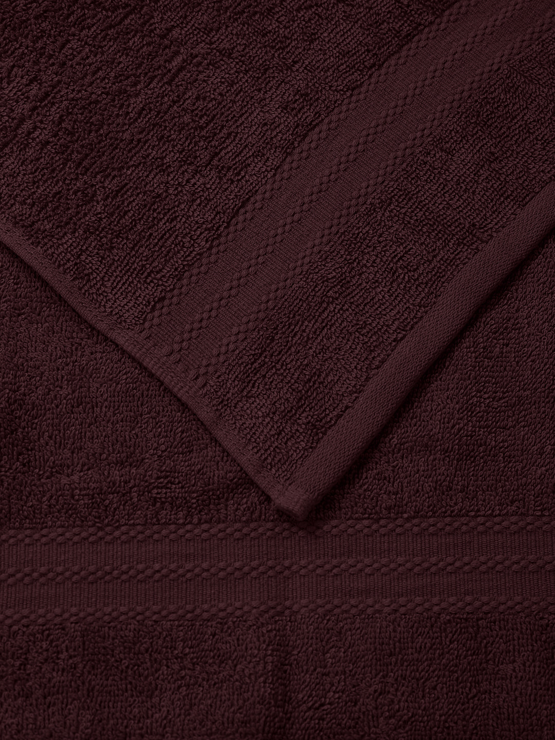 Maroon Pure Cotton Solid 380 GSM Hand Towel 2 Pc Set (Jazz Collection)