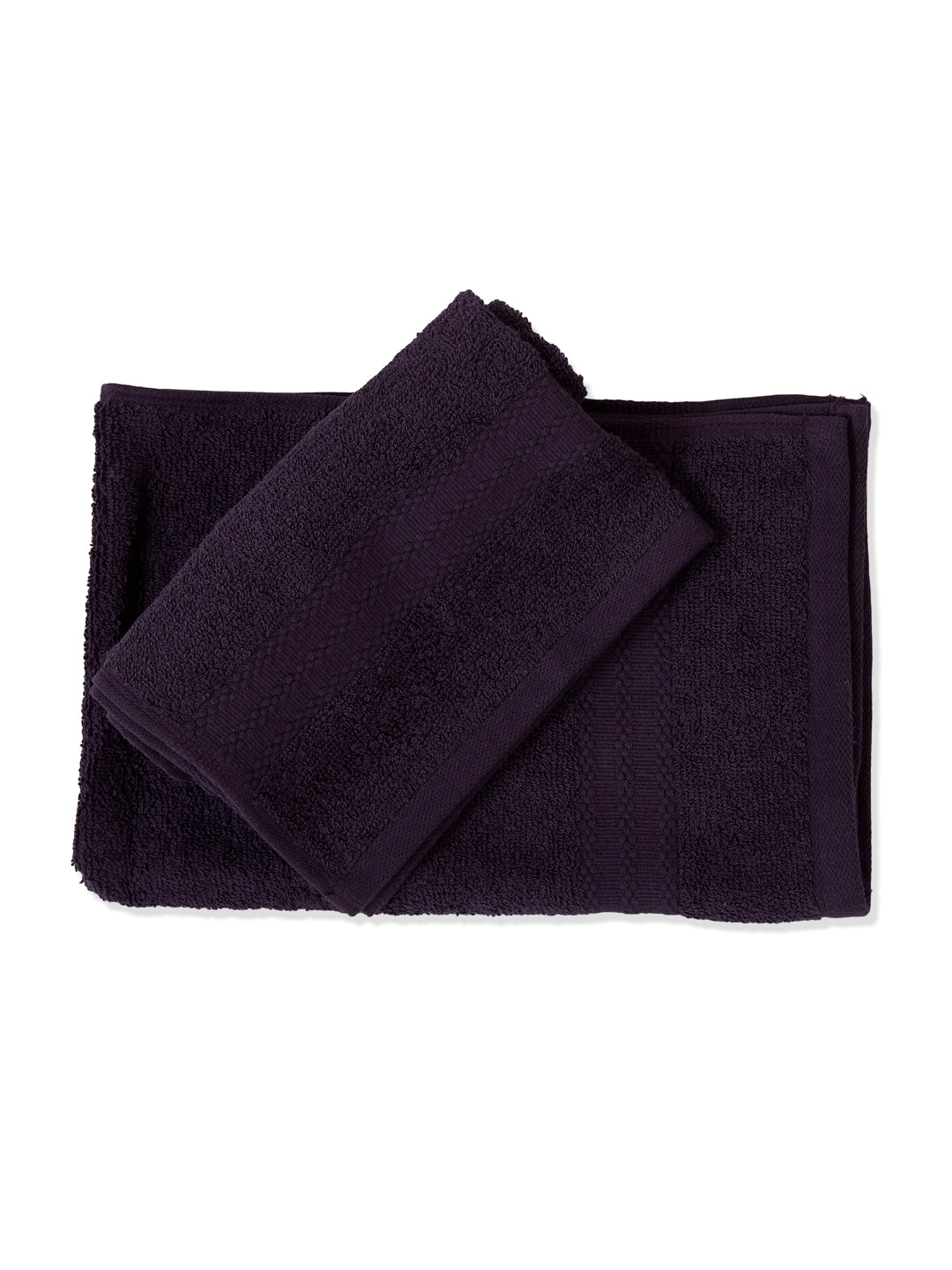 Purple Pure Cotton Solid 380 GSM Hand Towel 2 Pc Set (Jazz Collection)