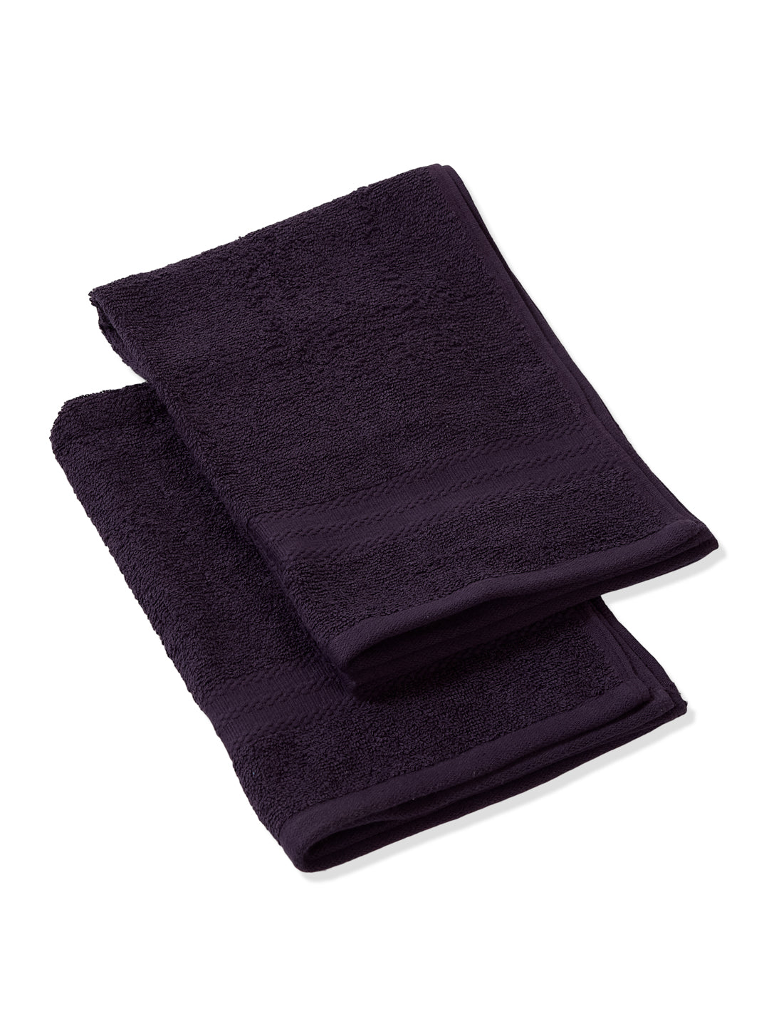 Purple Pure Cotton Solid 380 GSM Hand Towel 2 Pc Set (Jazz Collection)