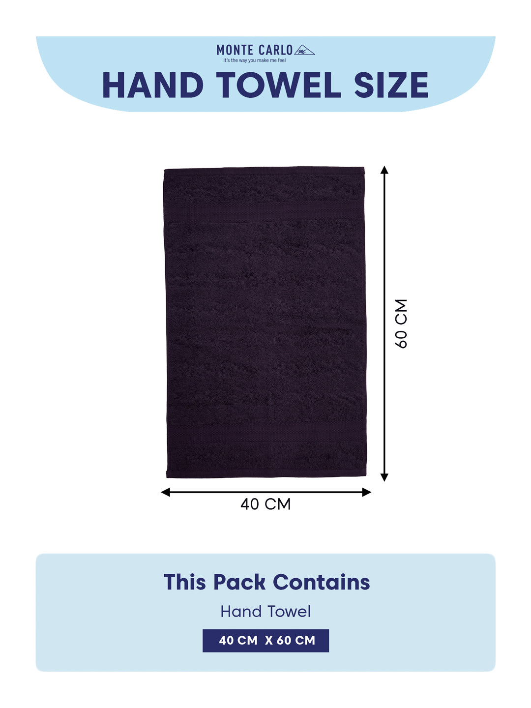 Purple Pure Cotton Solid 380 GSM Hand Towel 2 Pc Set (Jazz Collection)