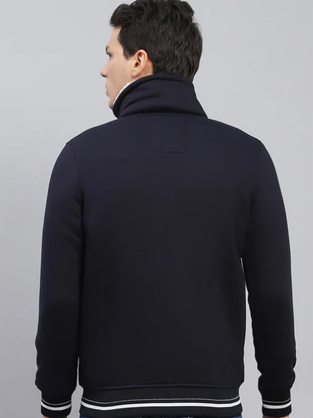 Monte Carlo Men Solid Turtle Neck Full Sleeve Sweatshirt