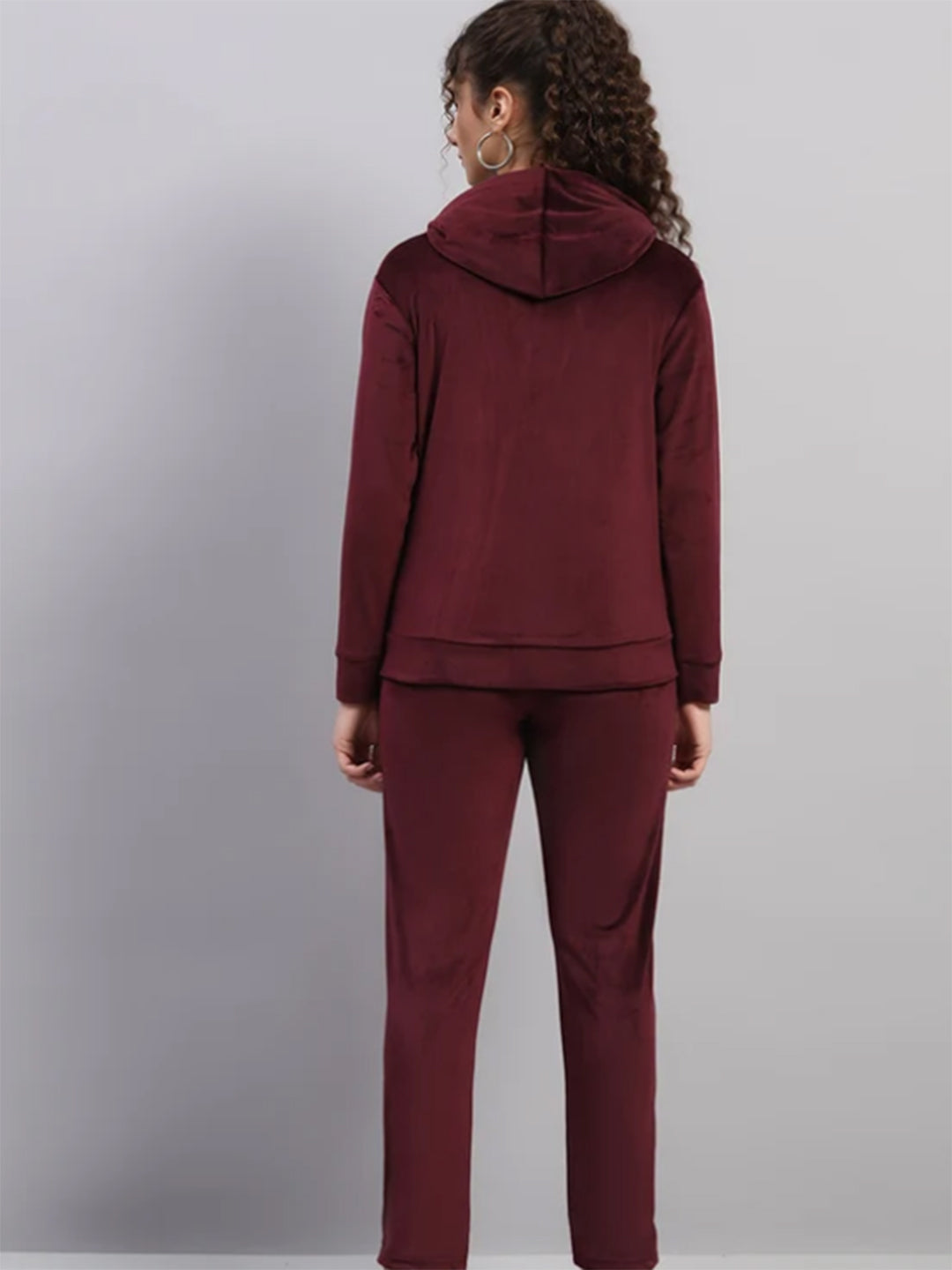 Monte Carlo Women Solid Hooded Full Sleeve Tracksuit