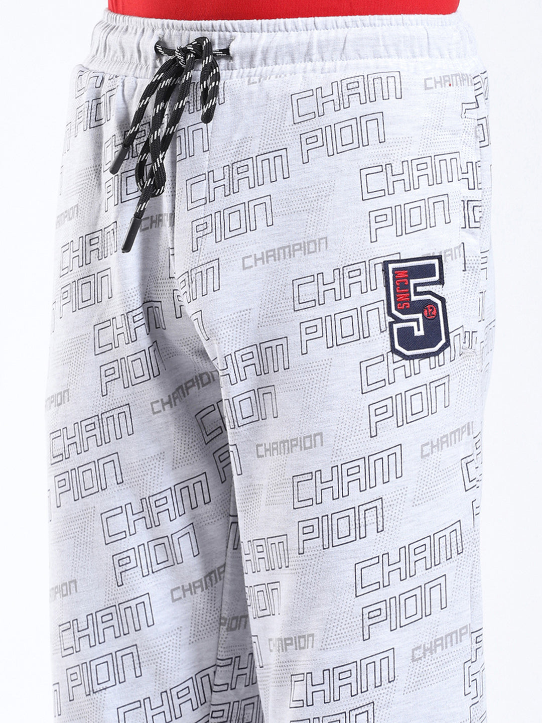 Boys Grey Printed Regular Fit Lower
