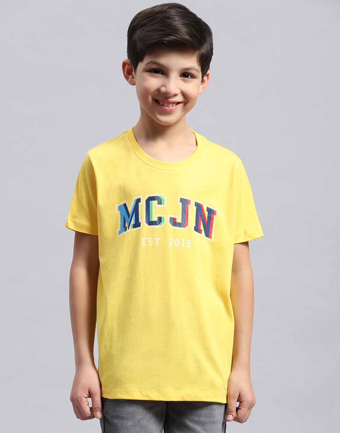 Boys Multi Color Printed Round Neck Half Sleeve T-Shirt