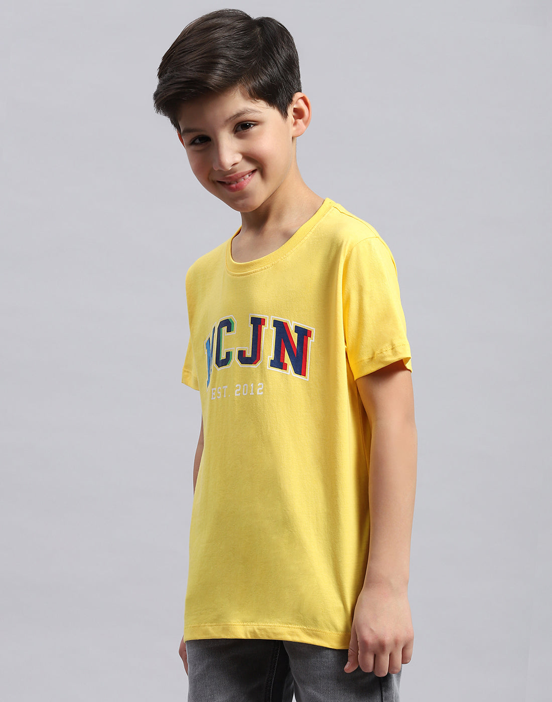 Boys Multi Color Printed Round Neck Half Sleeve T-Shirt