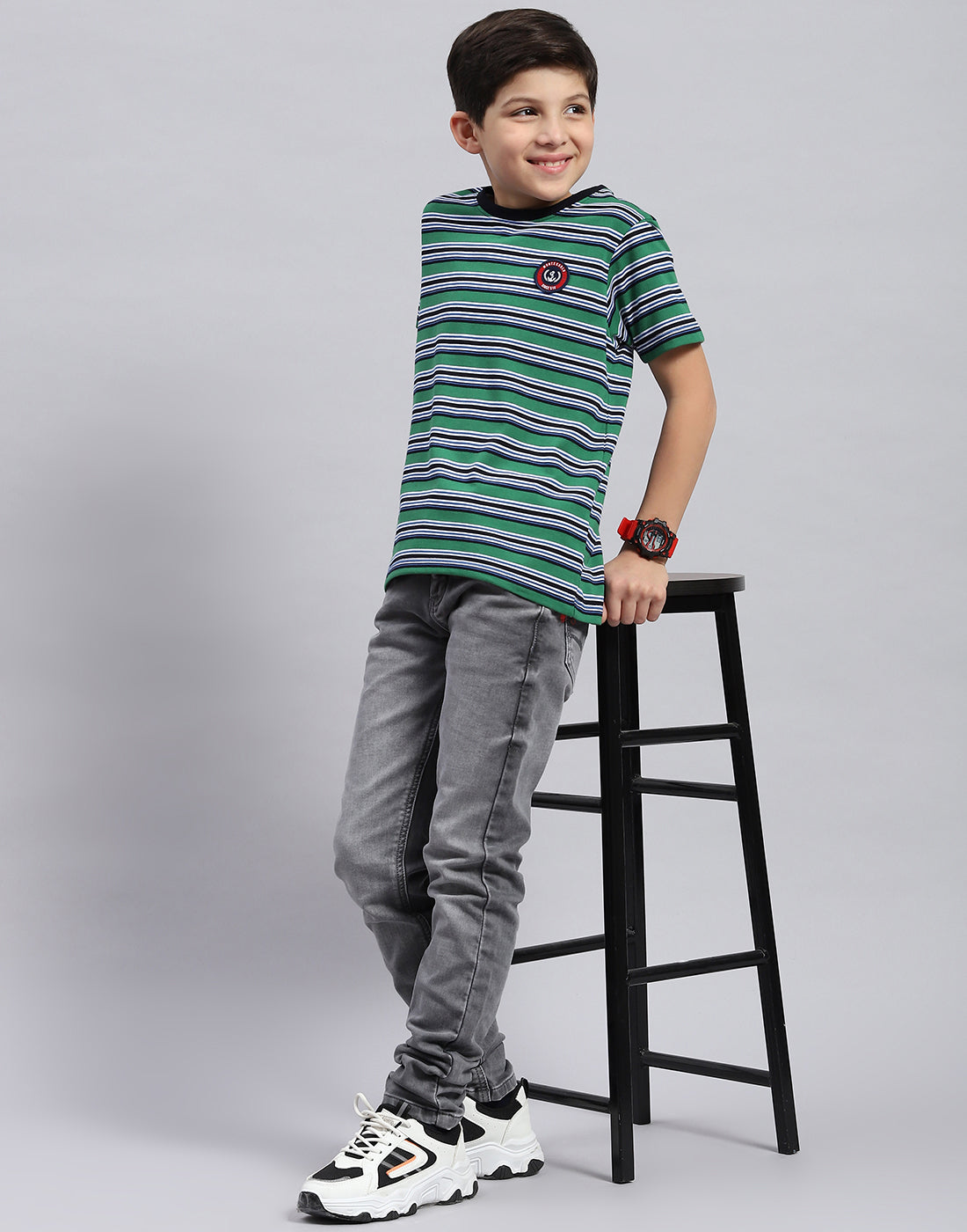 Boys Multi Color Printed Round Neck Half Sleeve T-Shirt