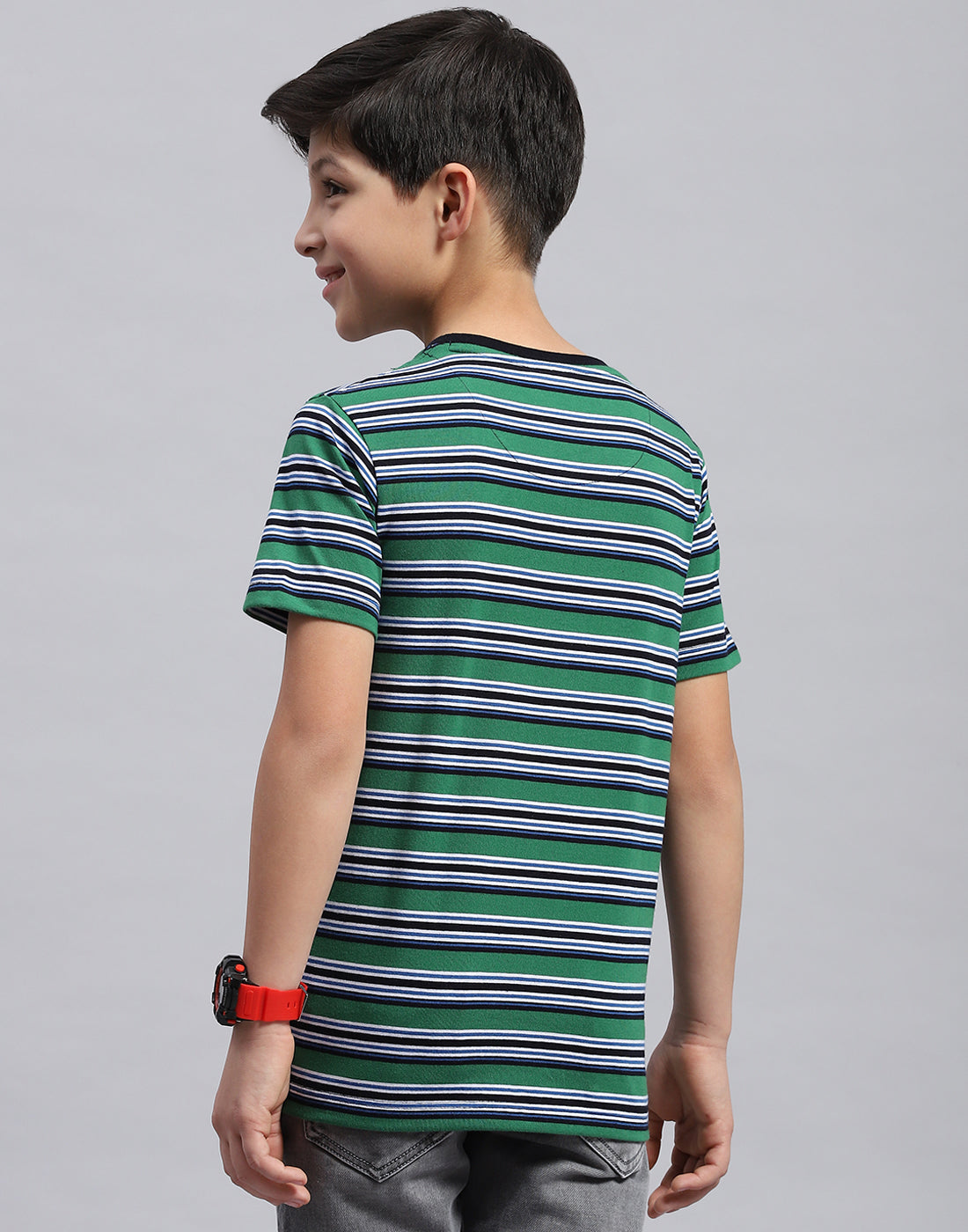 Boys Multi Color Printed Round Neck Half Sleeve T-Shirt